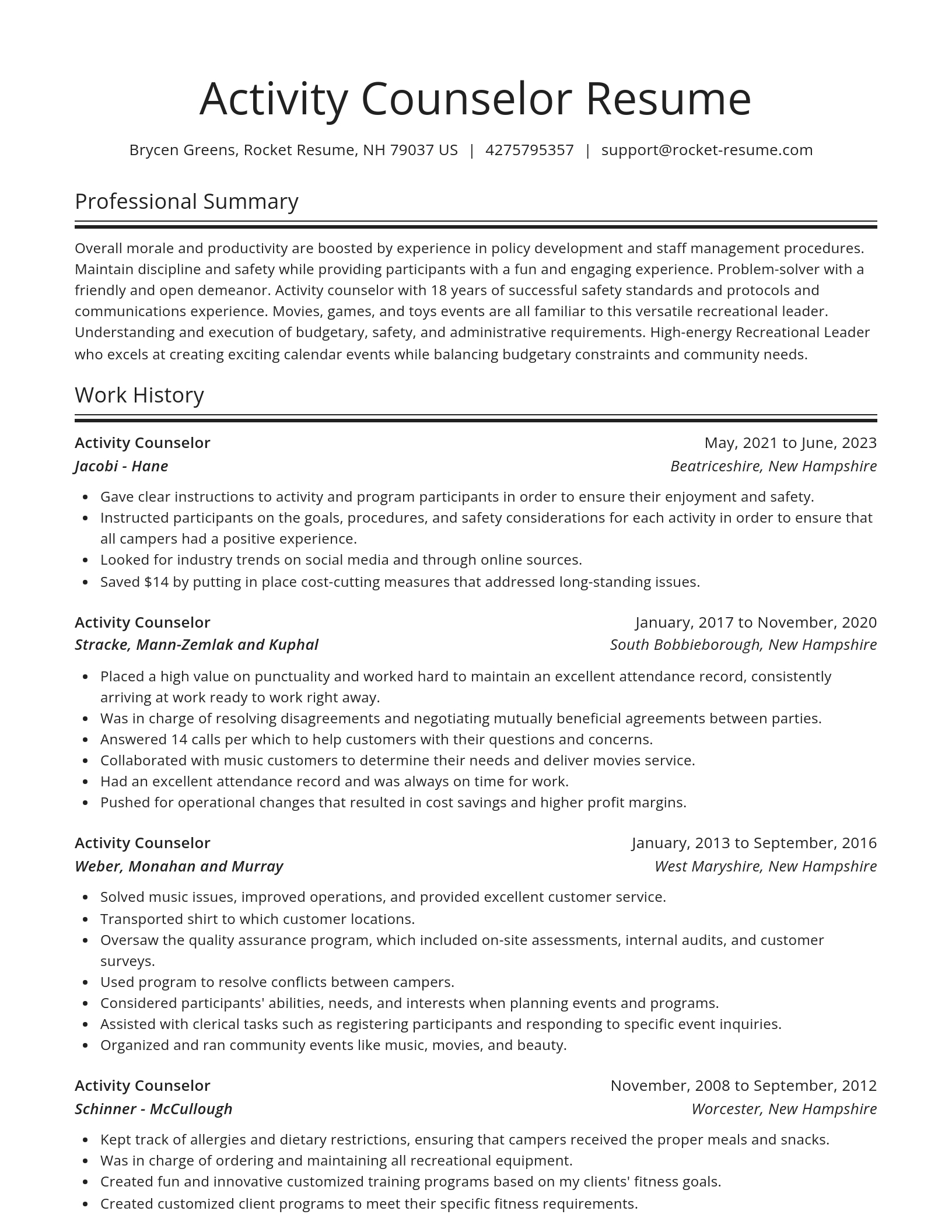Spotlight resume template