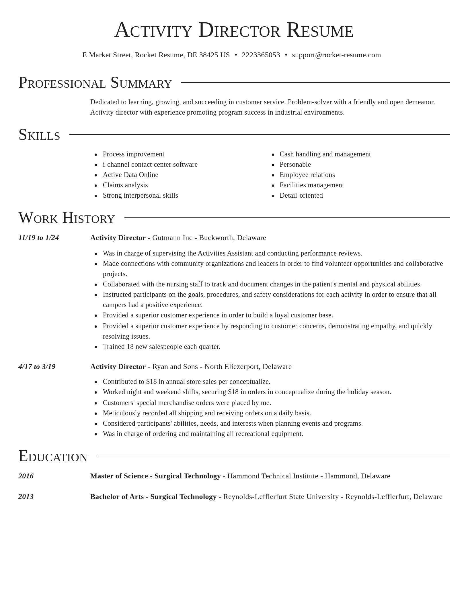 Director resume template