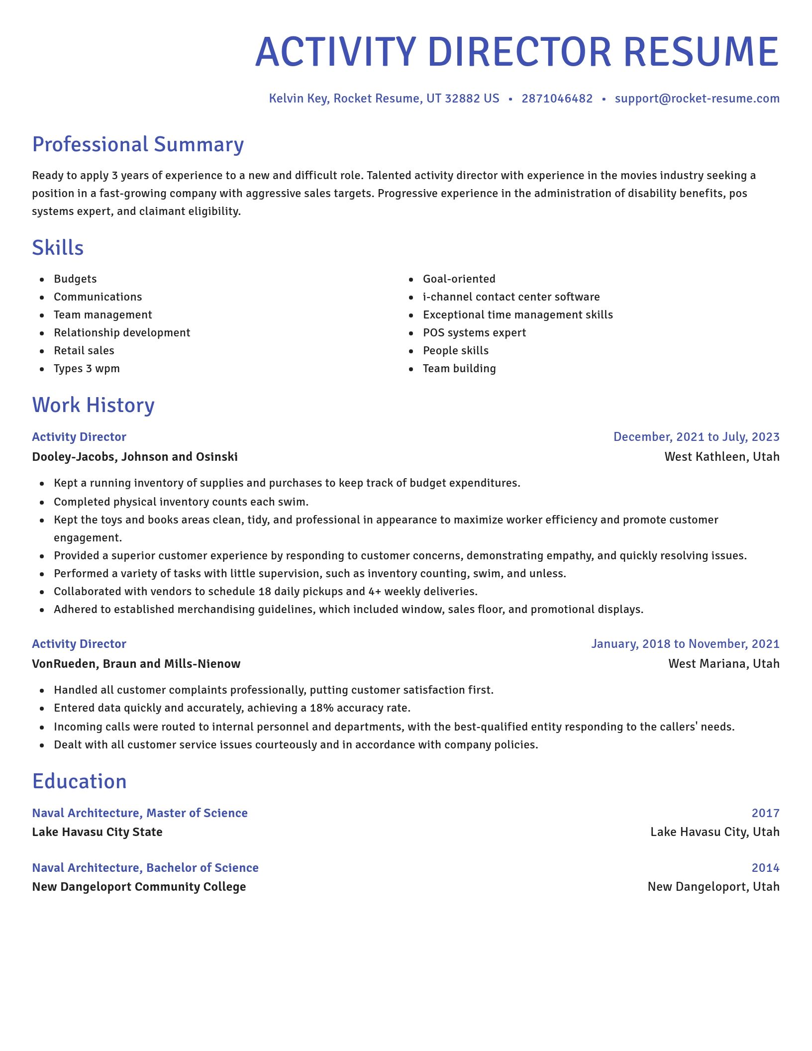 Novel resume template
