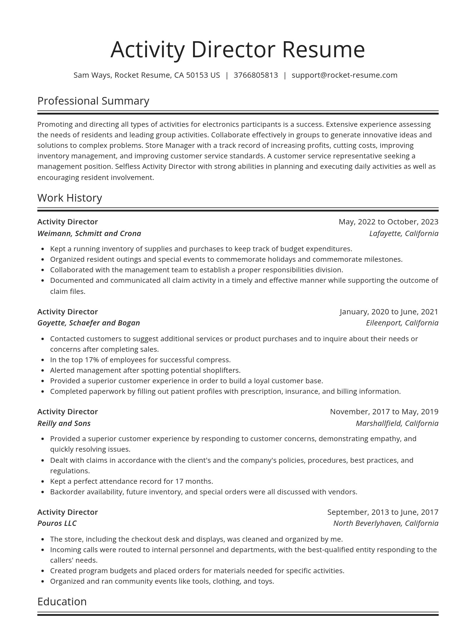 Spotlight resume template