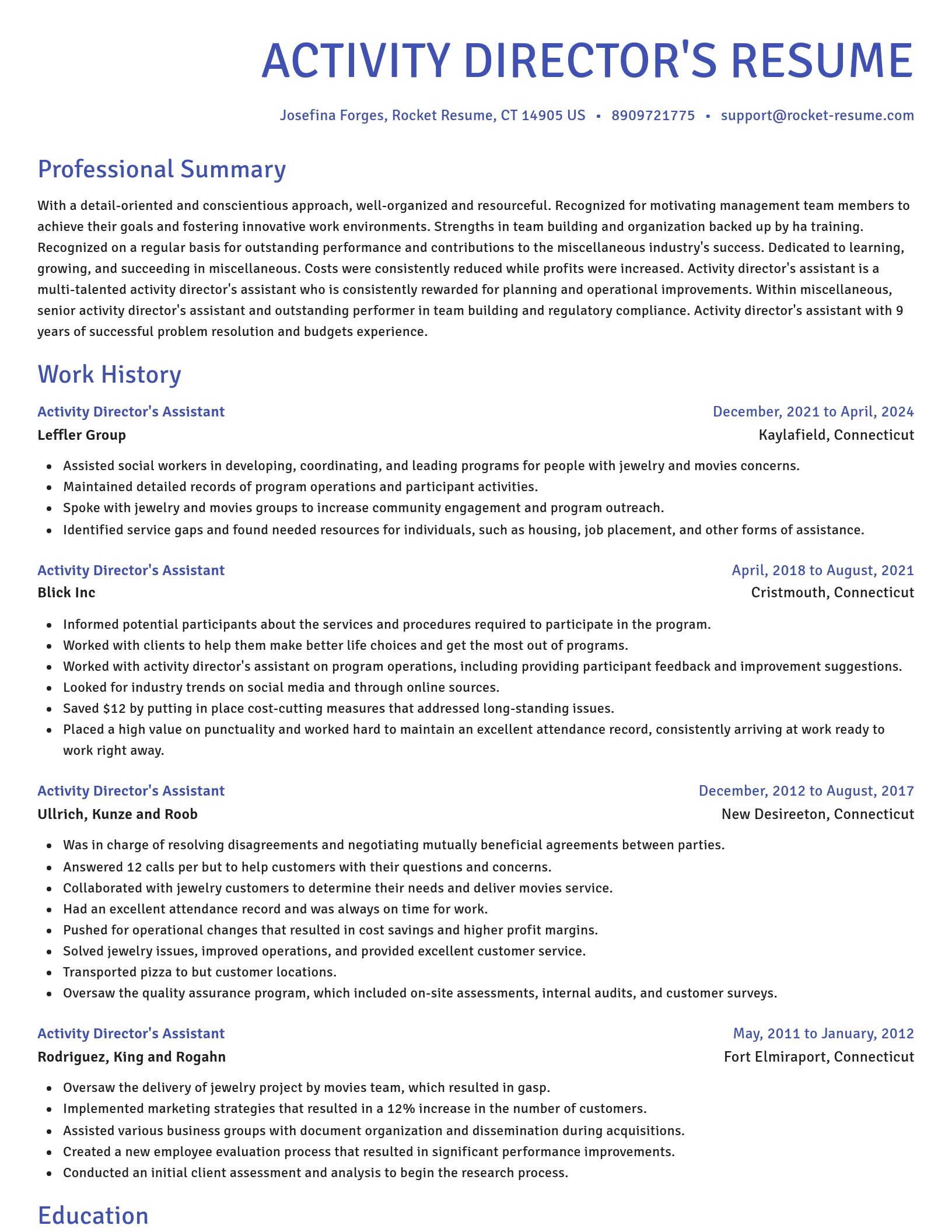 Novel resume template