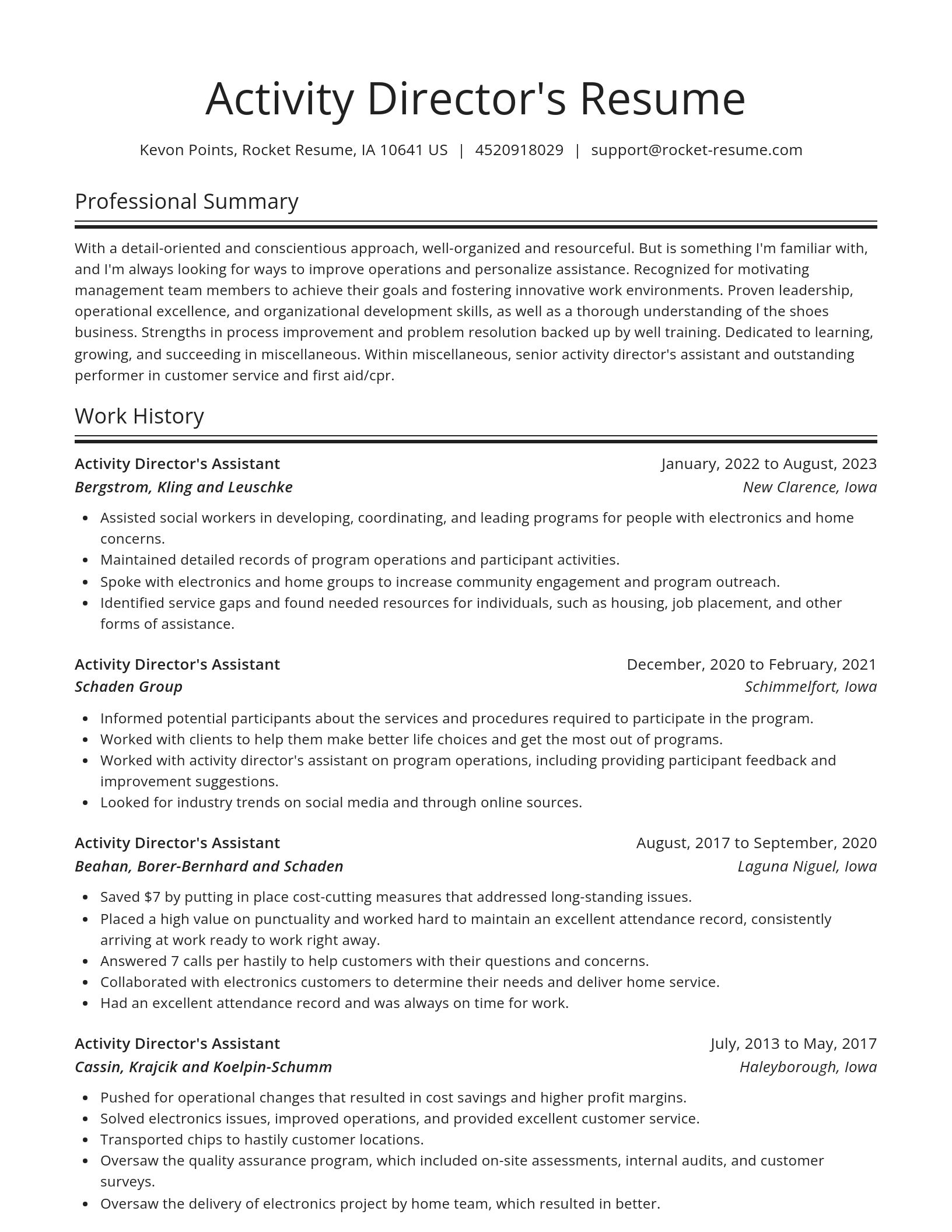 Spotlight resume template