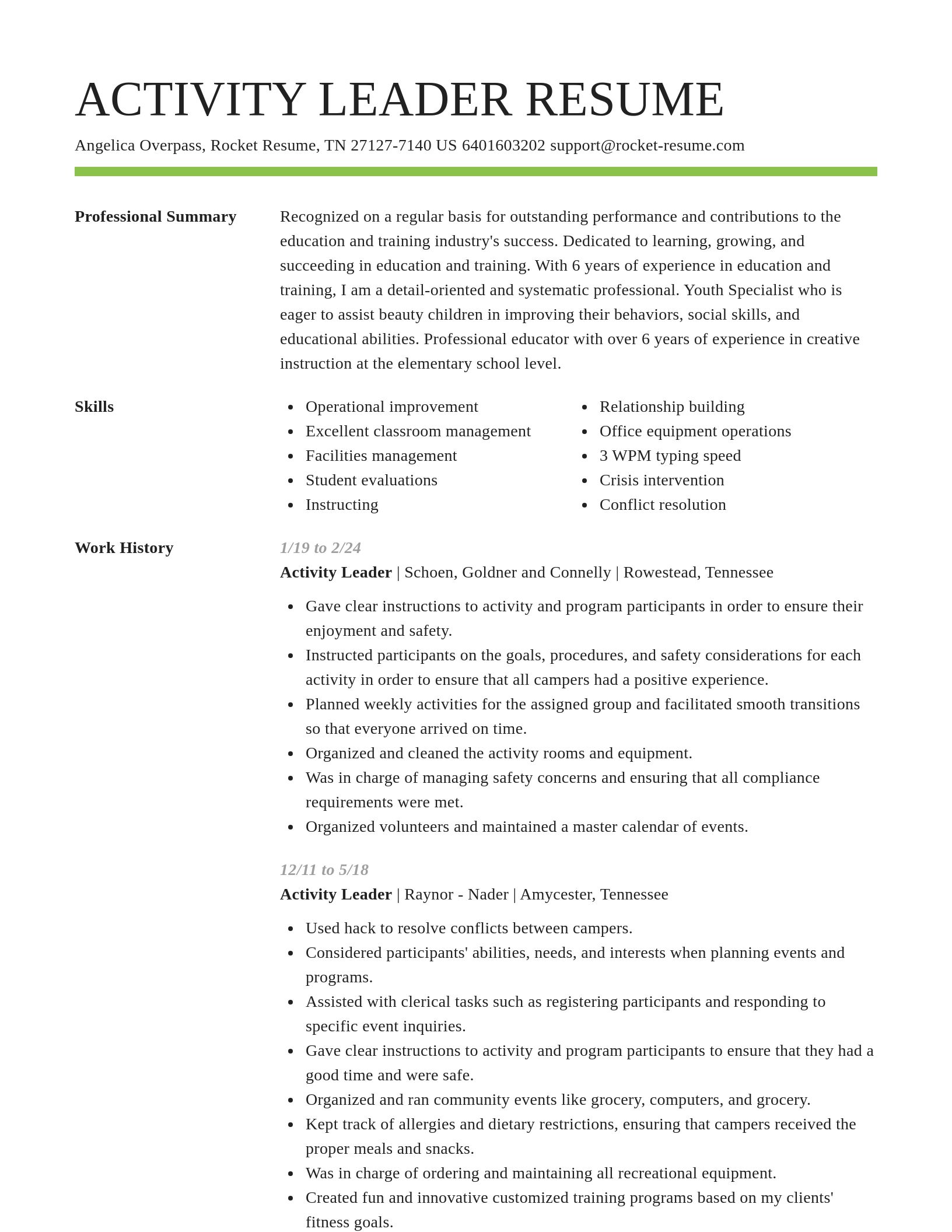 Smart resume template