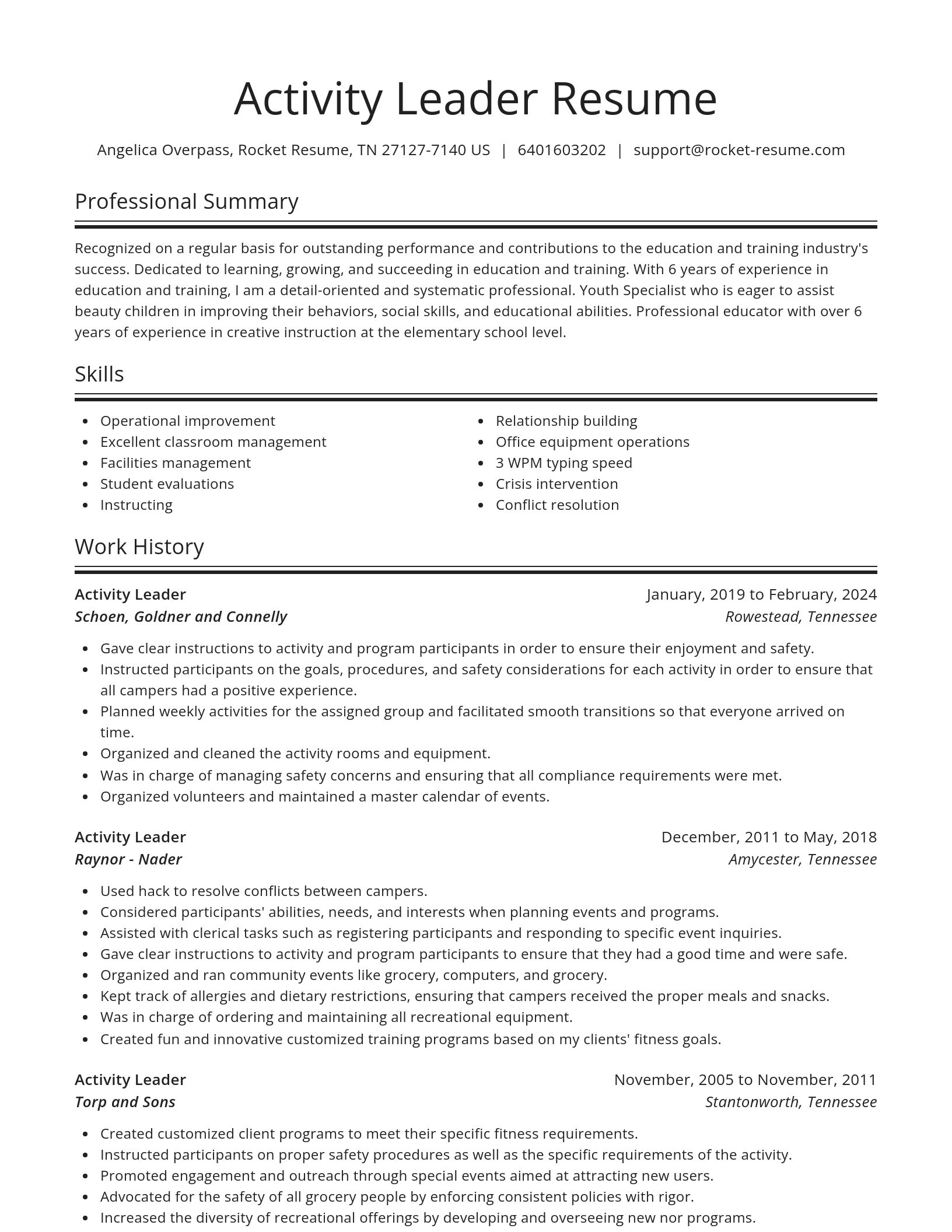 Spotlight resume template