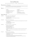 Actor resume template