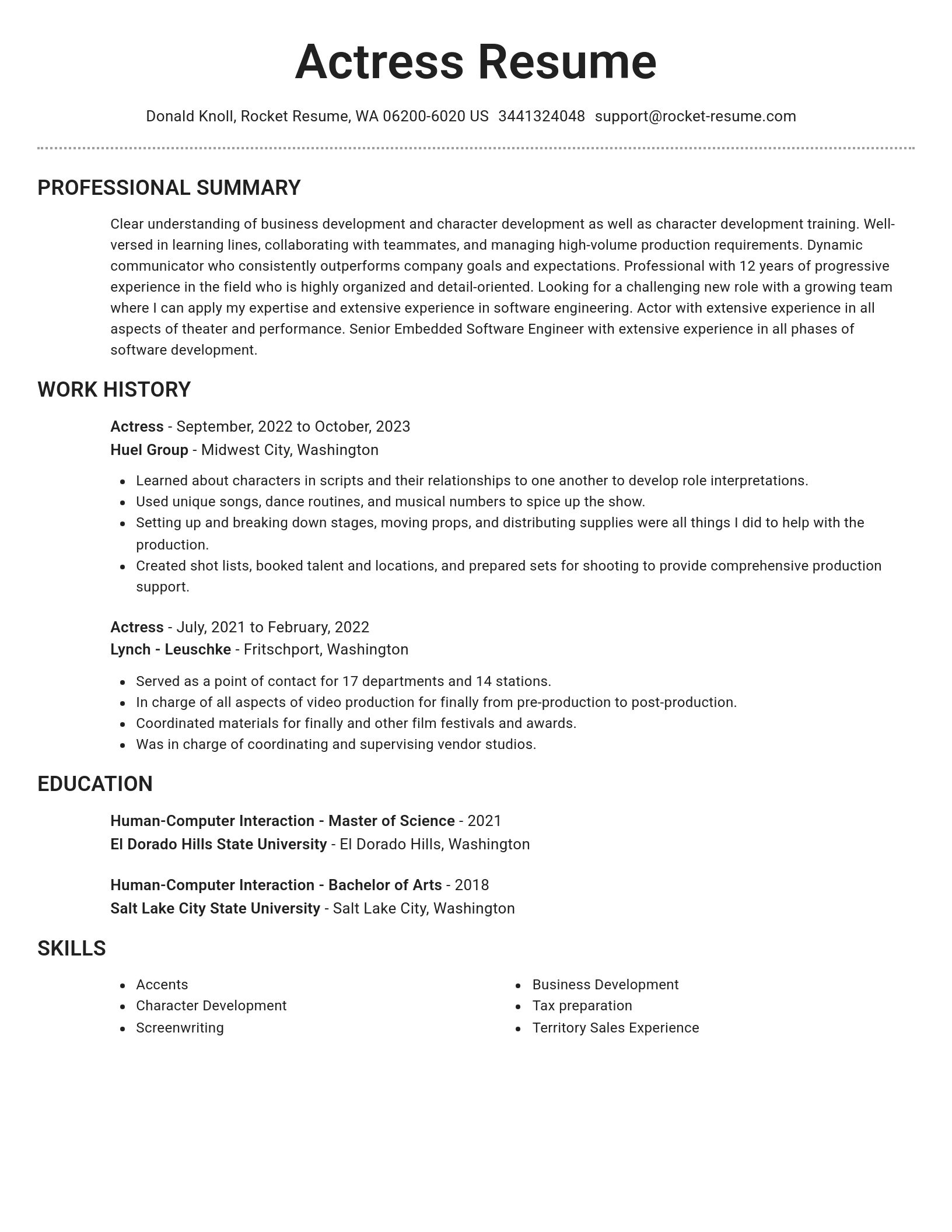 Brilliant resume template