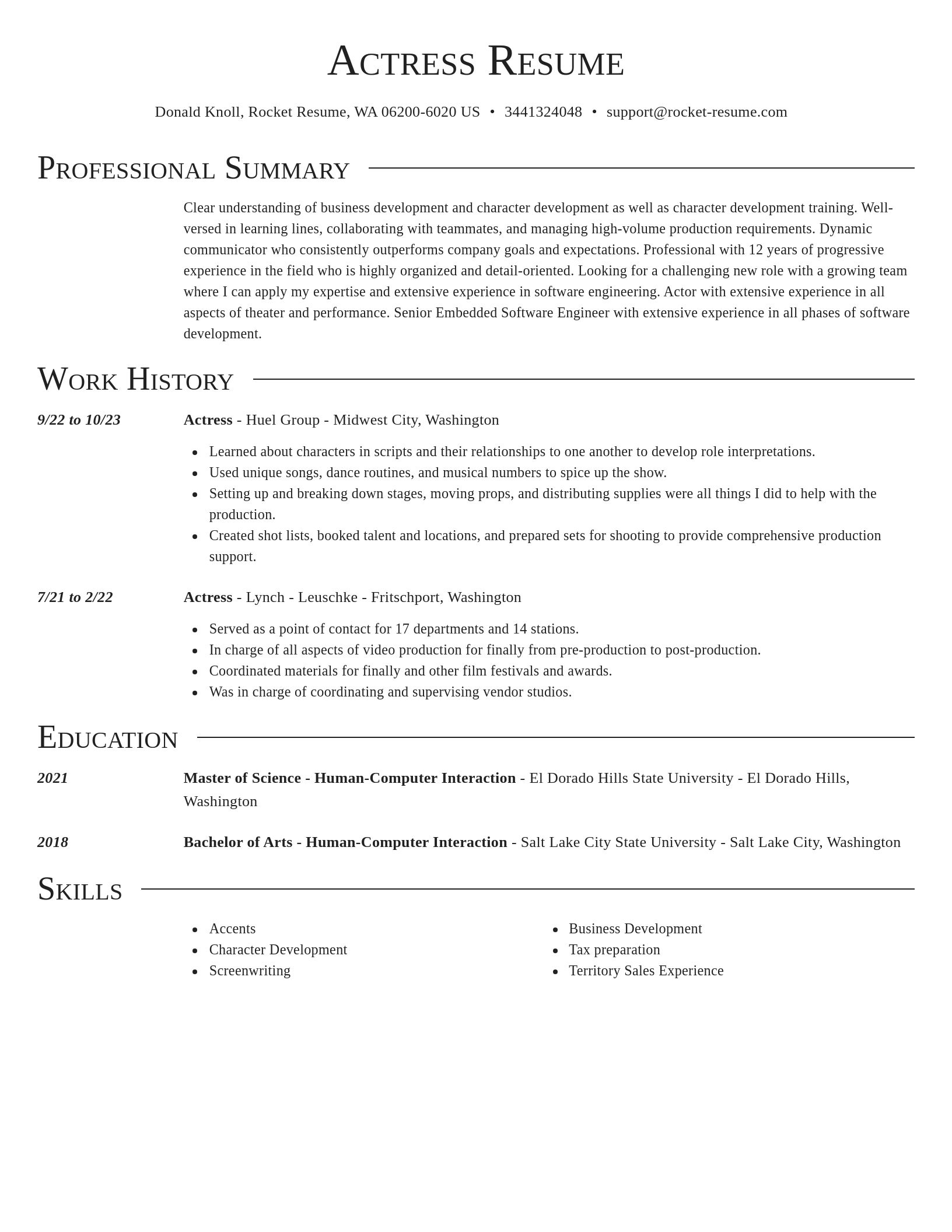 Director resume template