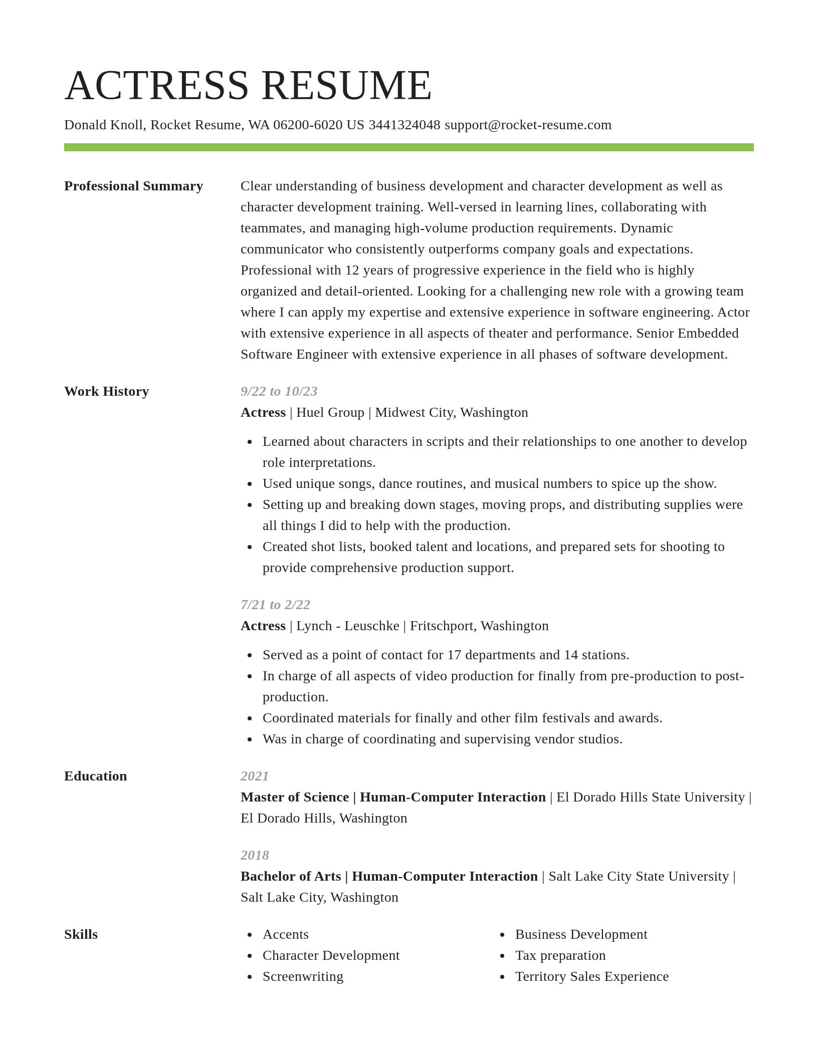Smart resume template