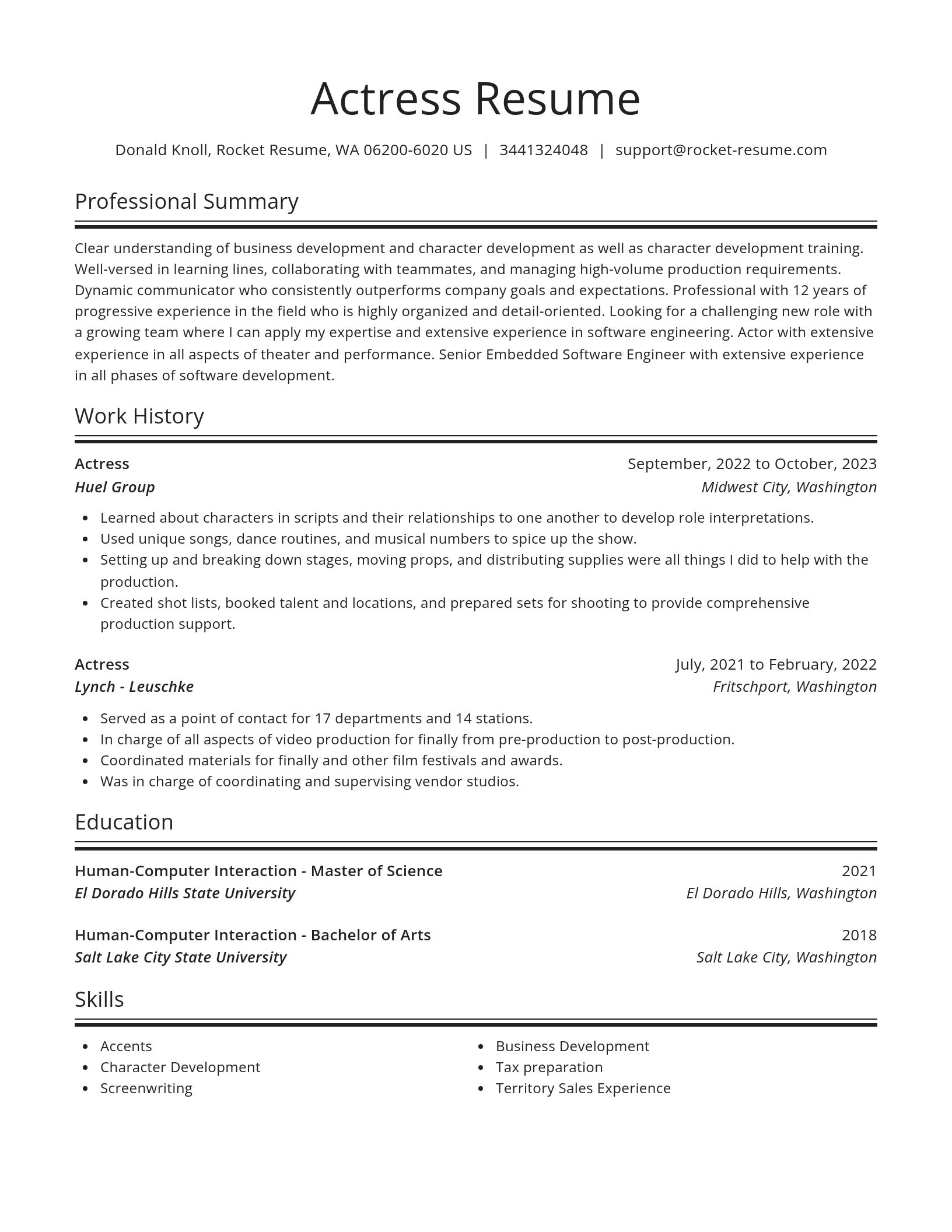 Spotlight resume template