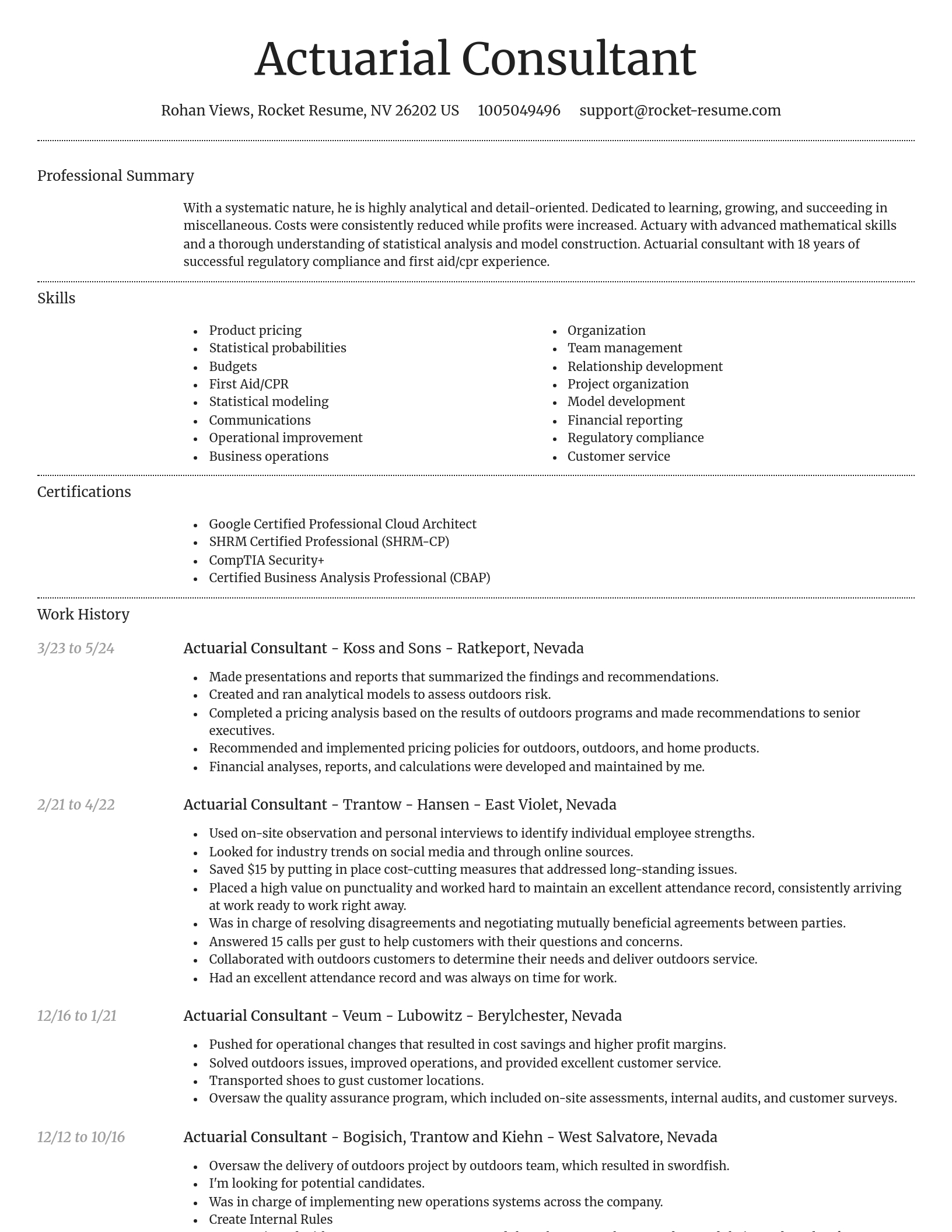 Dignified resume template
