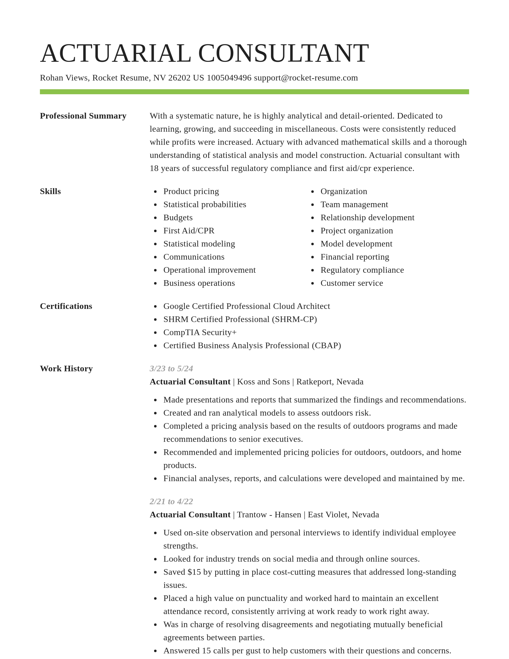 Smart resume template
