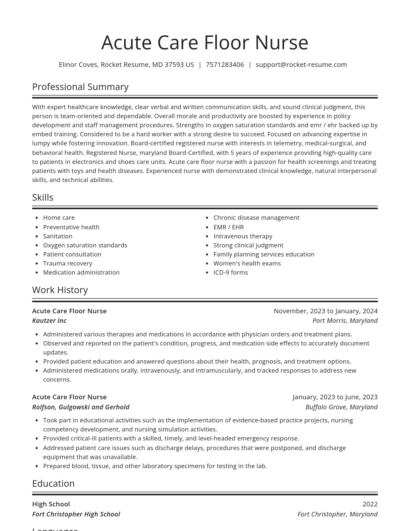 Spotlight resume template