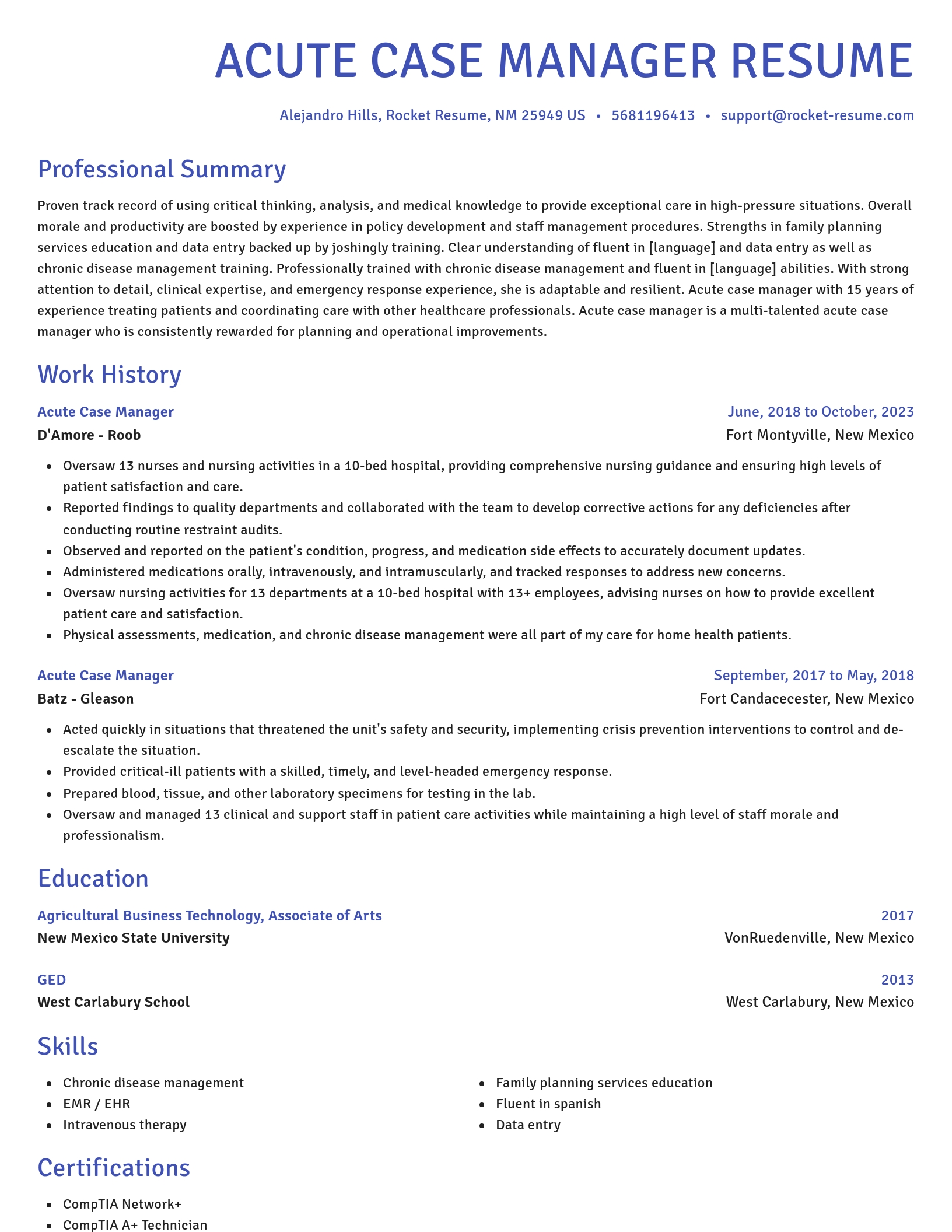 Novel resume template