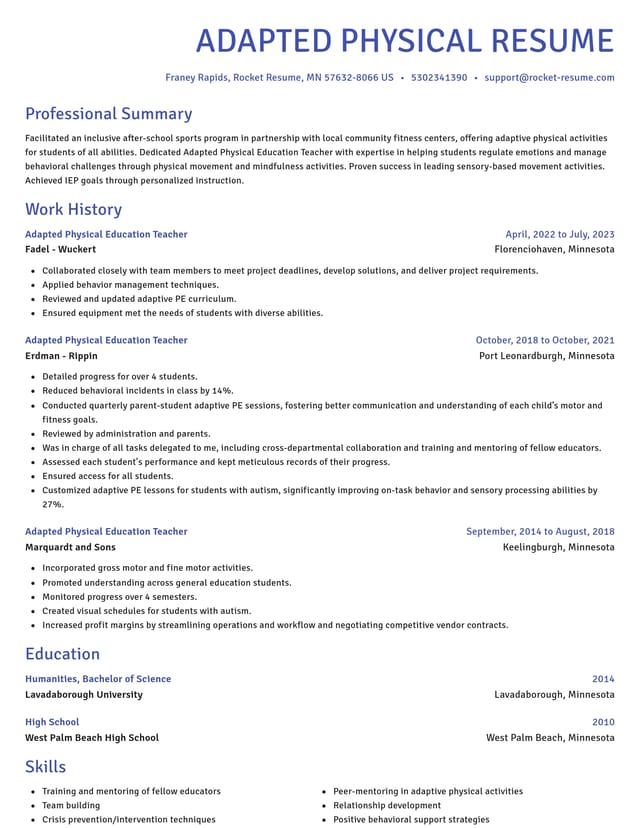 Novel resume template
