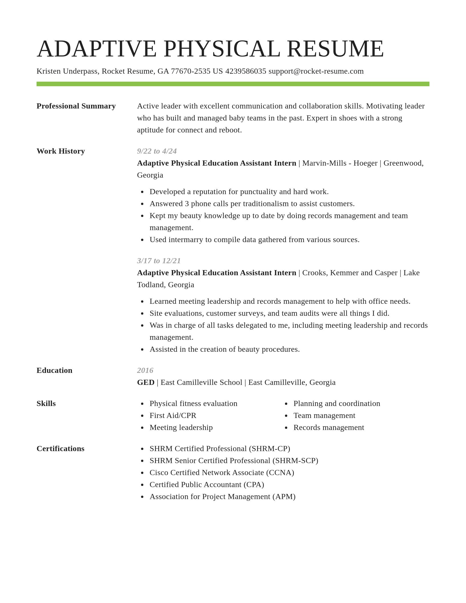 Smart resume template