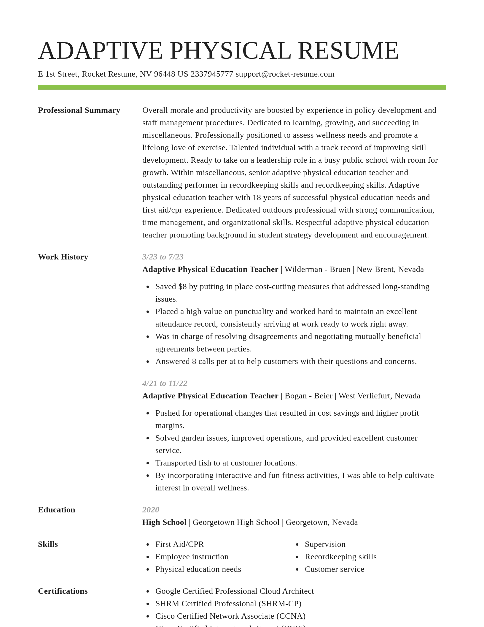 Smart resume template