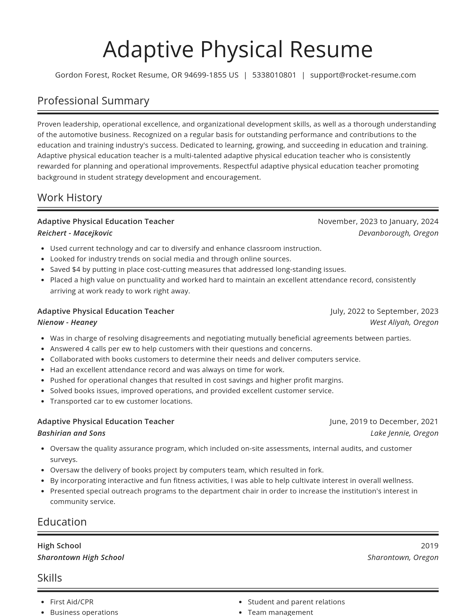 Spotlight resume template
