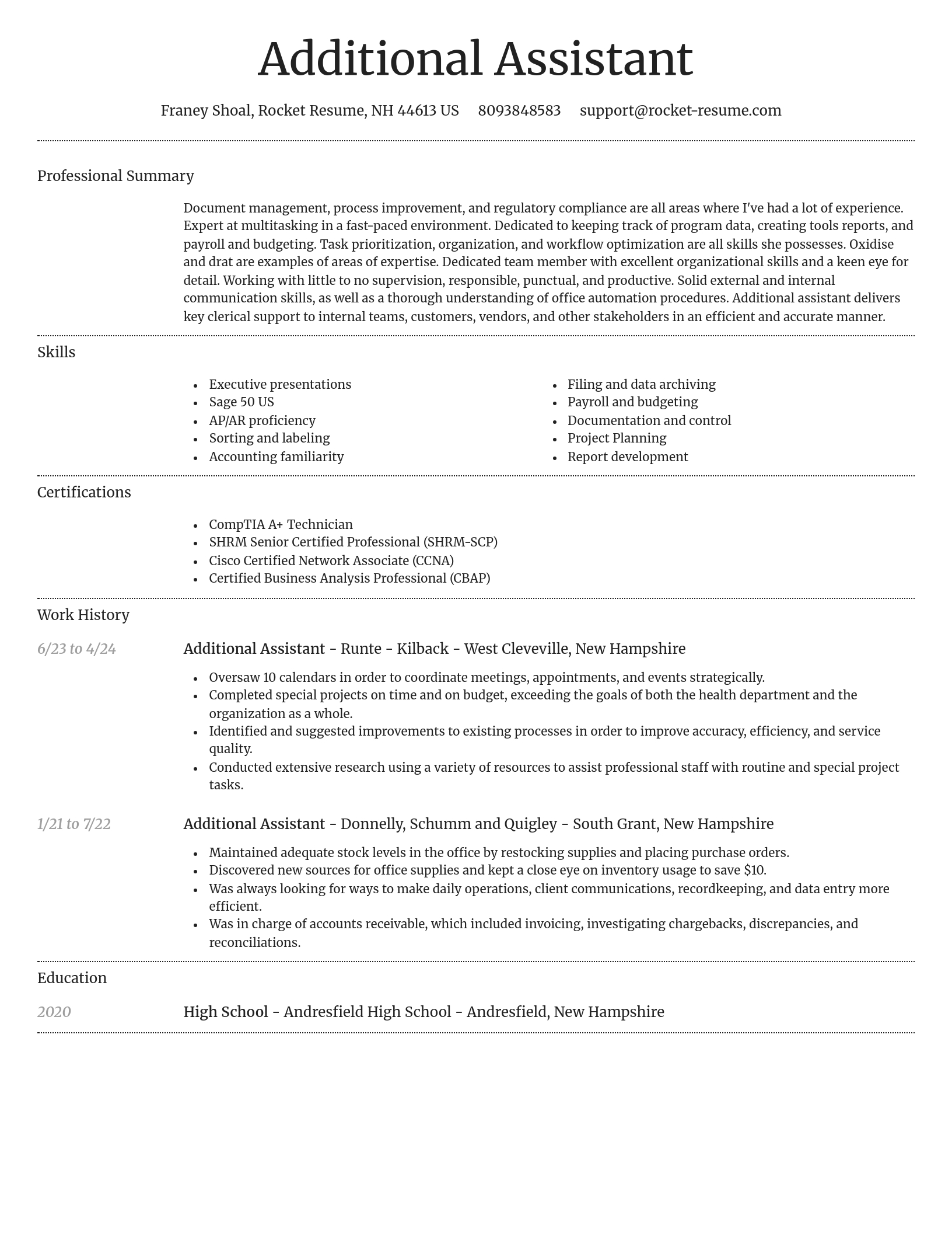 Dignified resume template