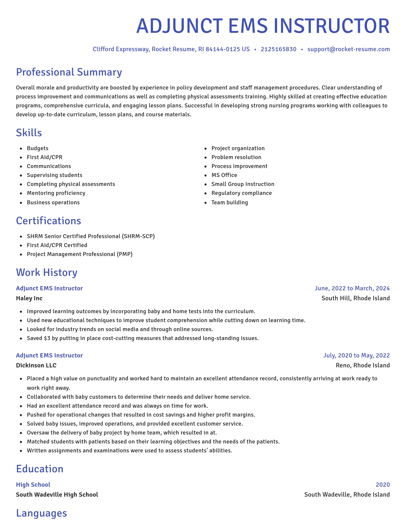 Novel resume template