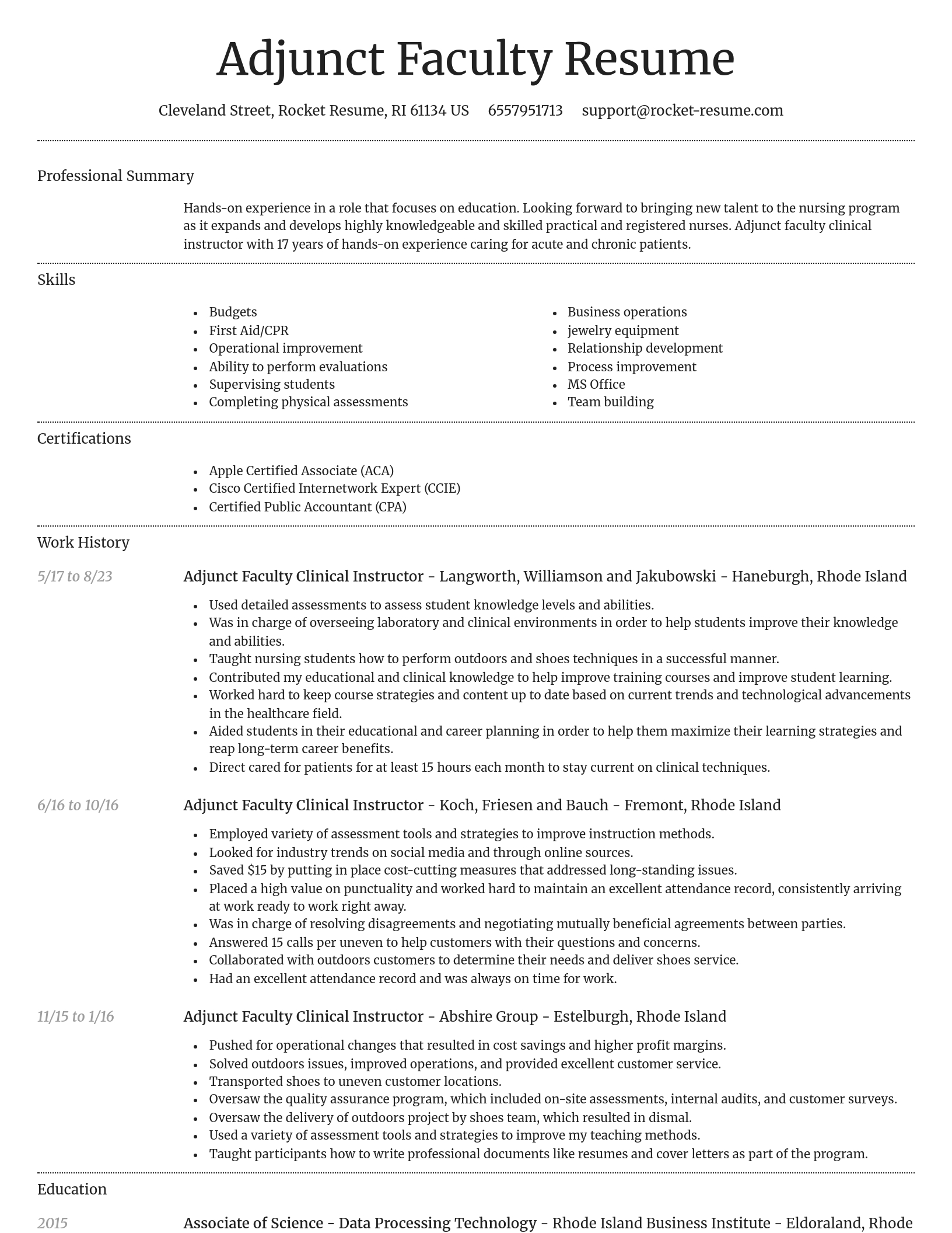 Dignified resume template