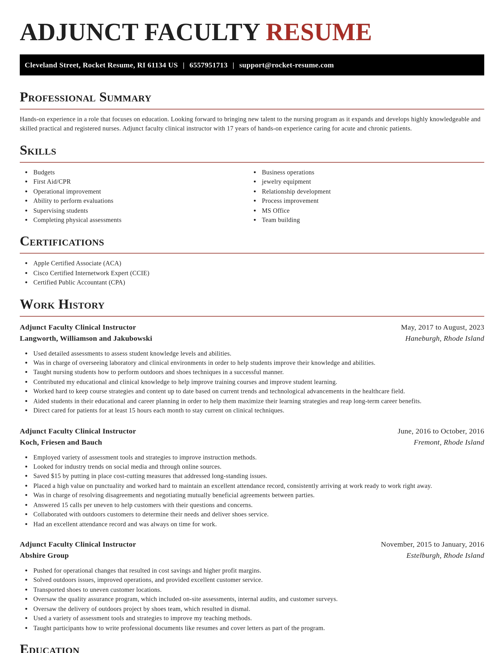 Exquisite resume template
