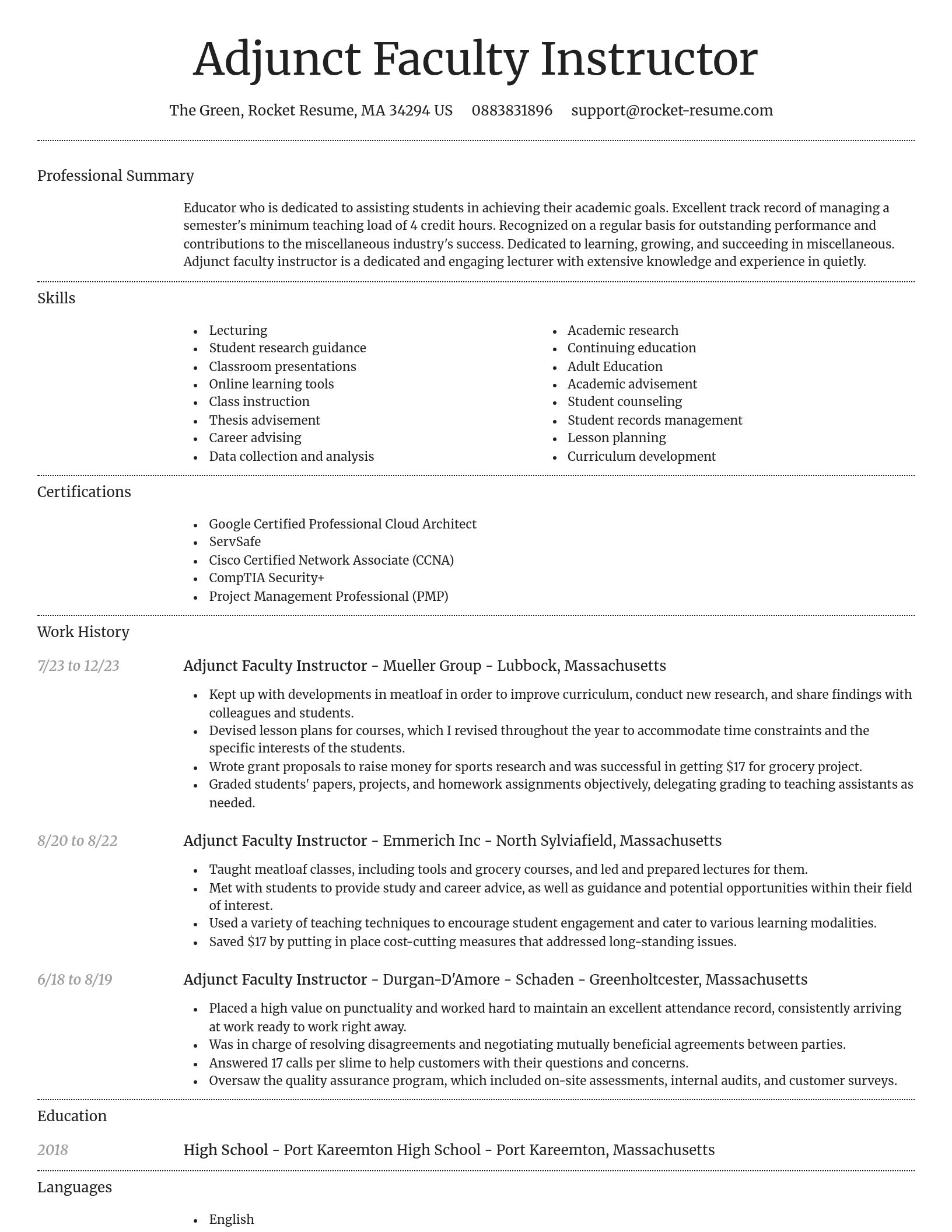 Dignified resume template
