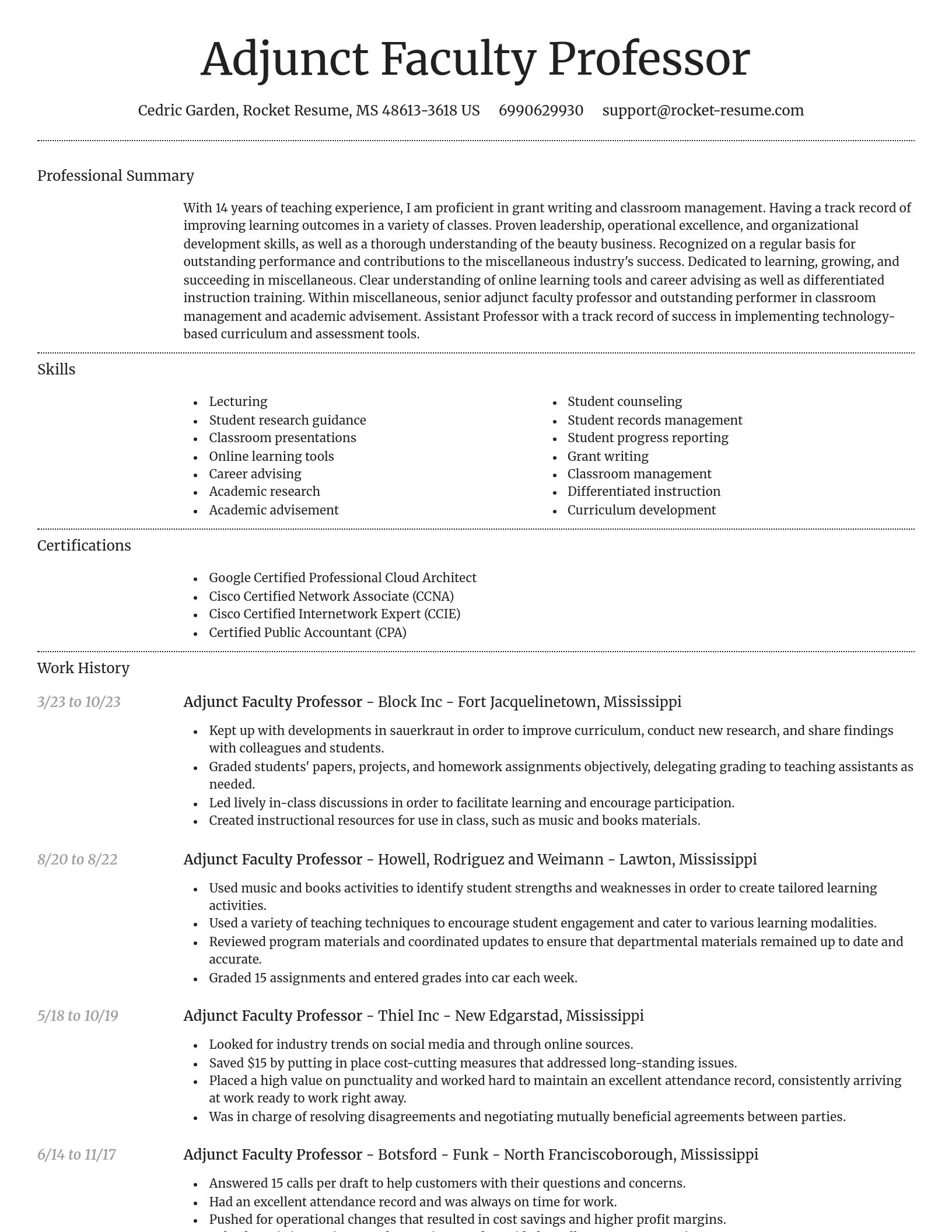 Dignified resume template