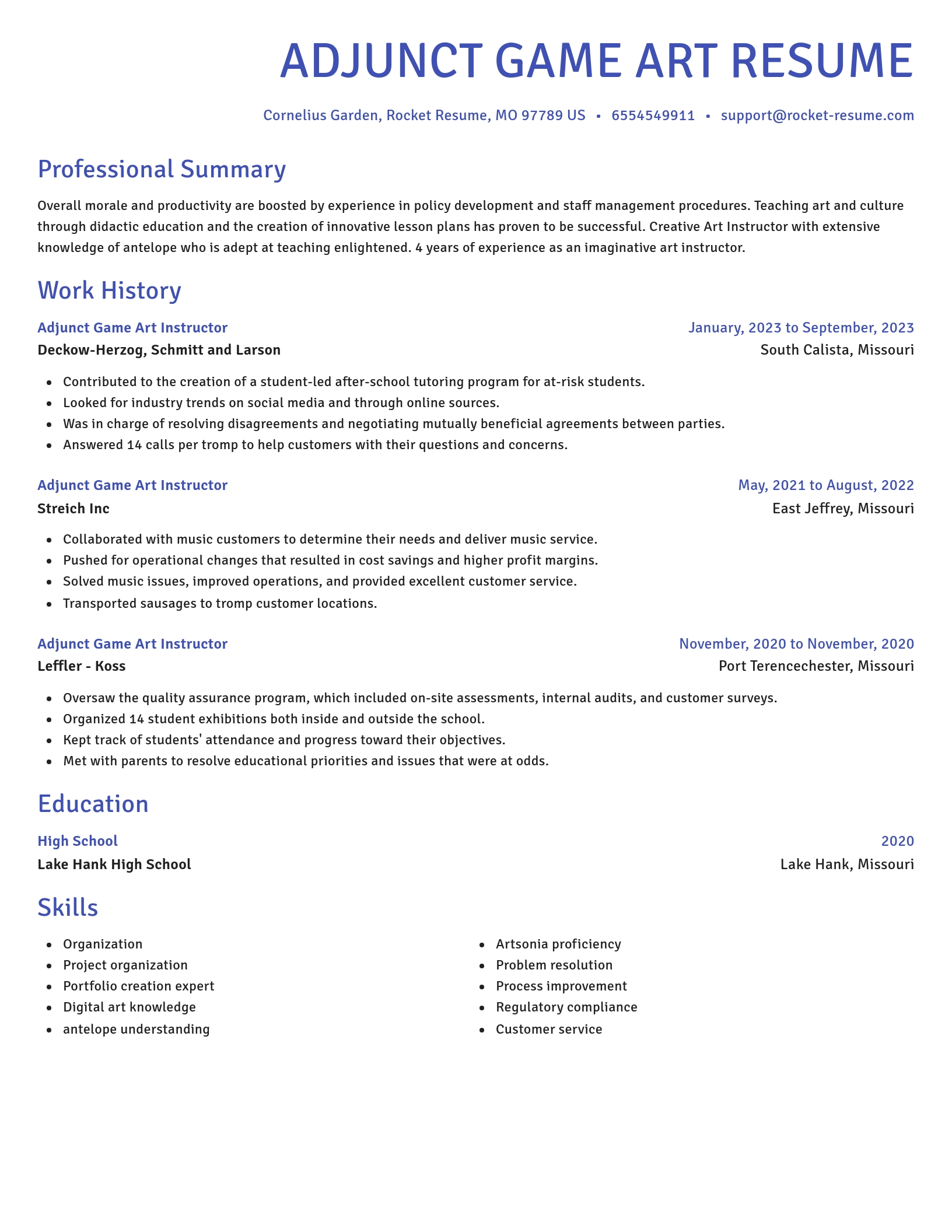 Novel resume template