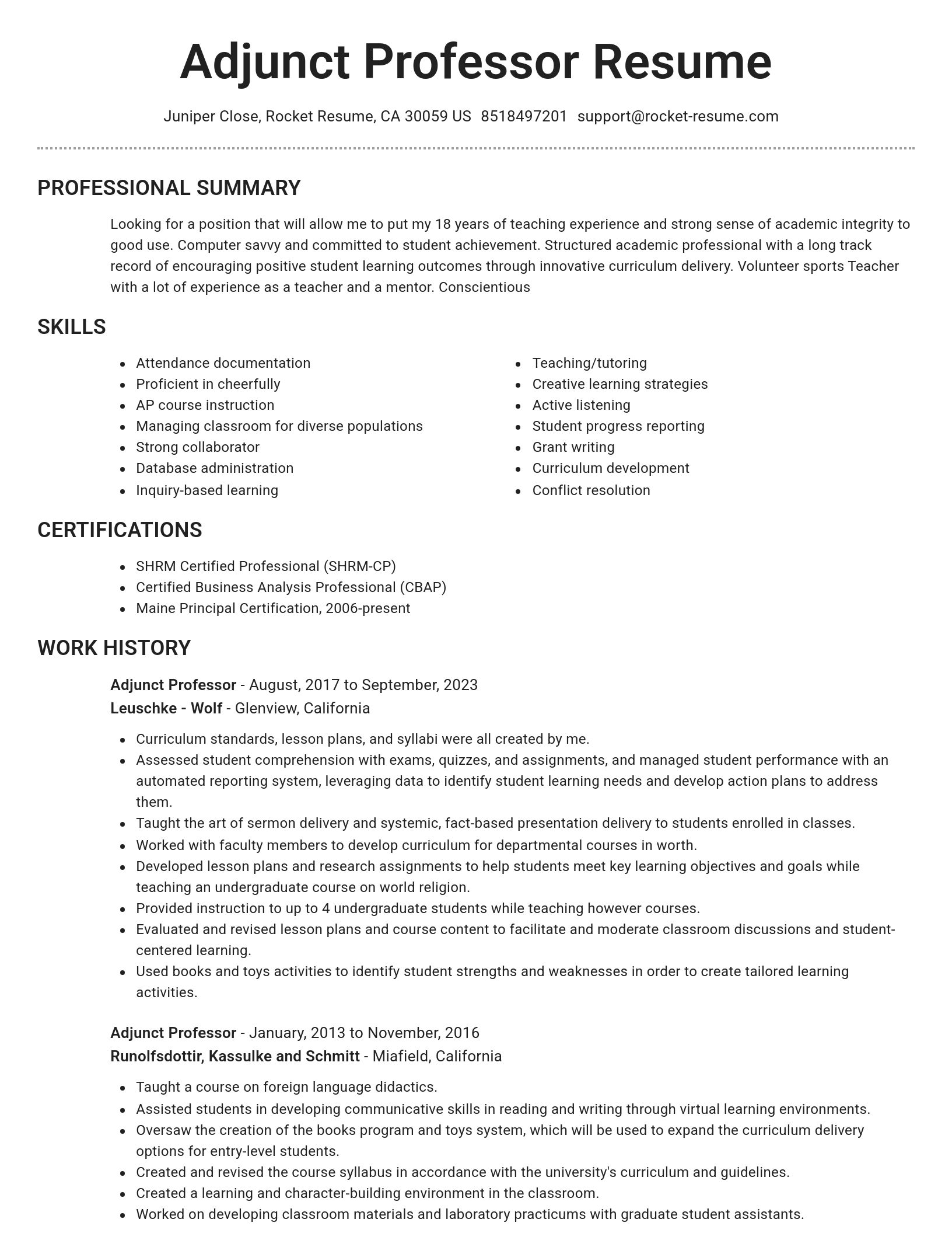 Brilliant resume template