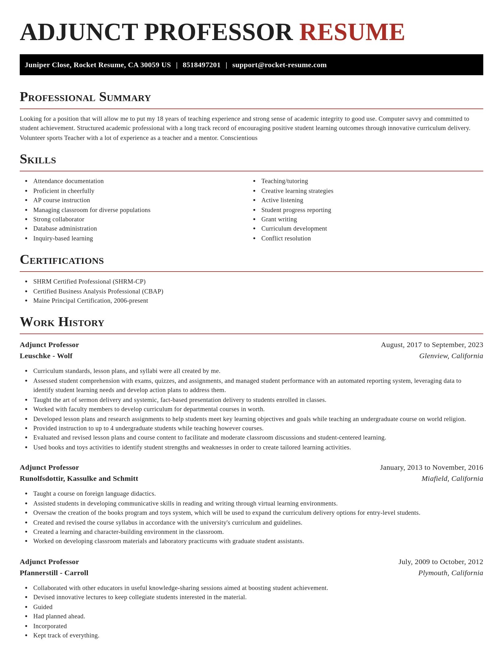 Exquisite resume template