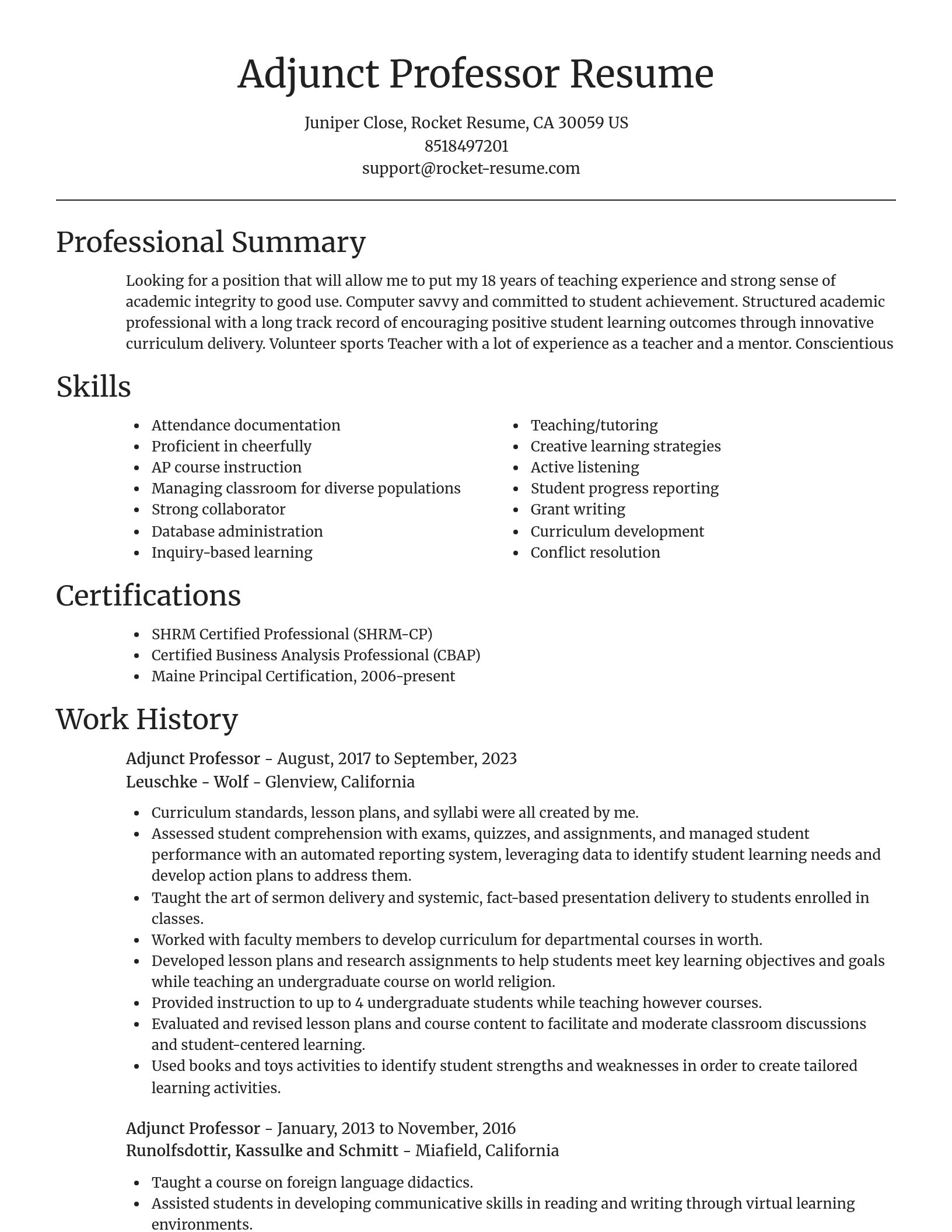Focal Point resume template