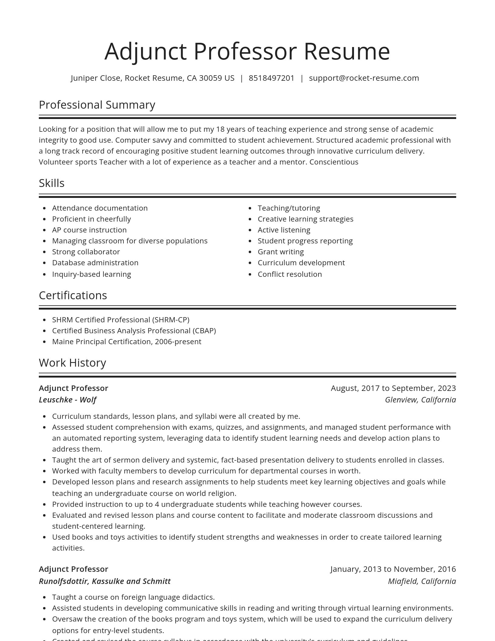 Spotlight resume template