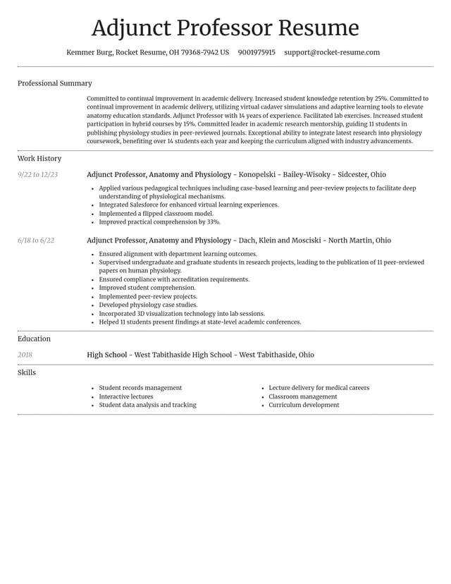 Dignified resume template