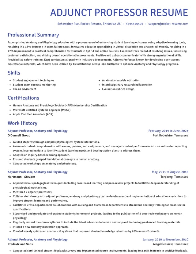 Novel resume template
