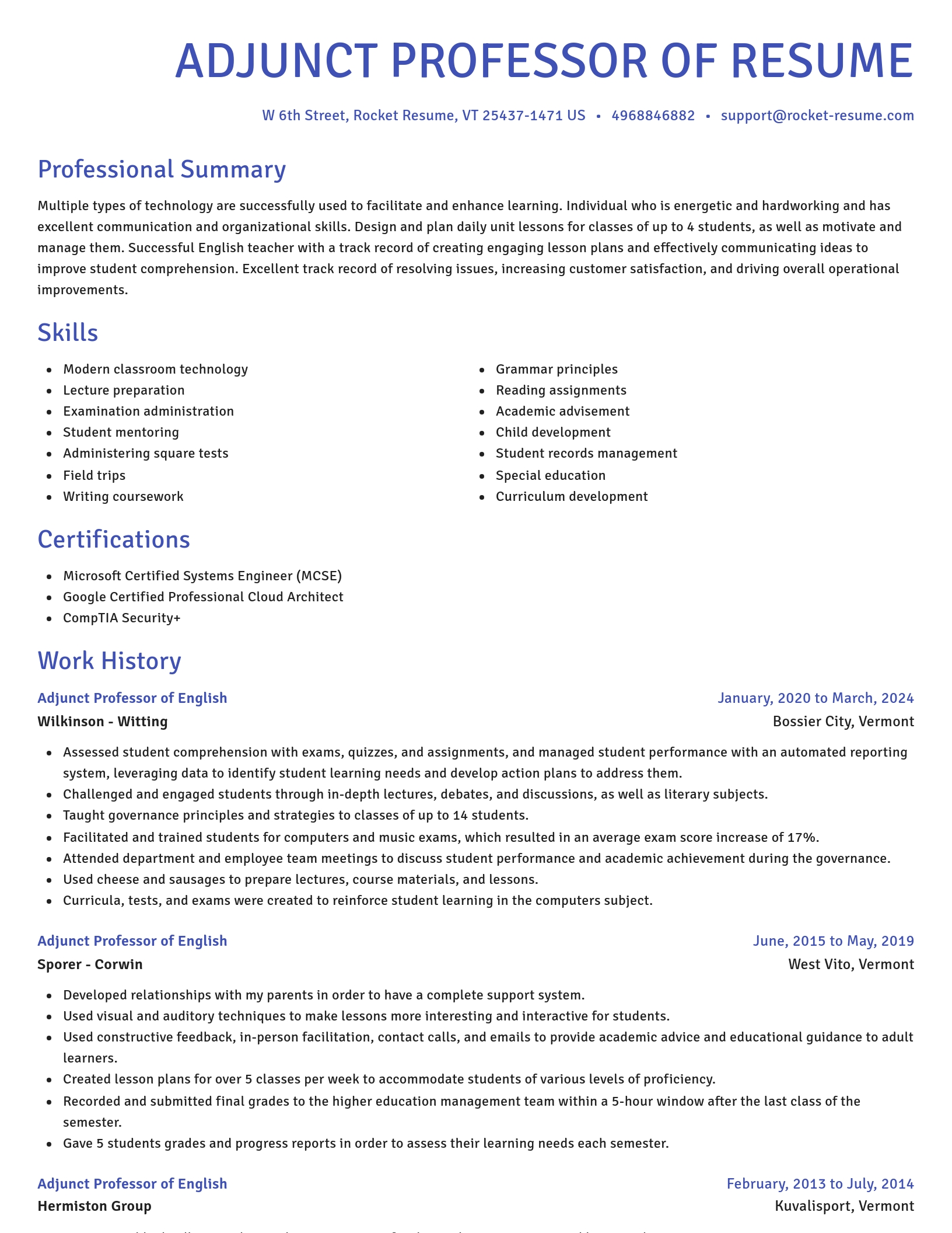 Novel resume template