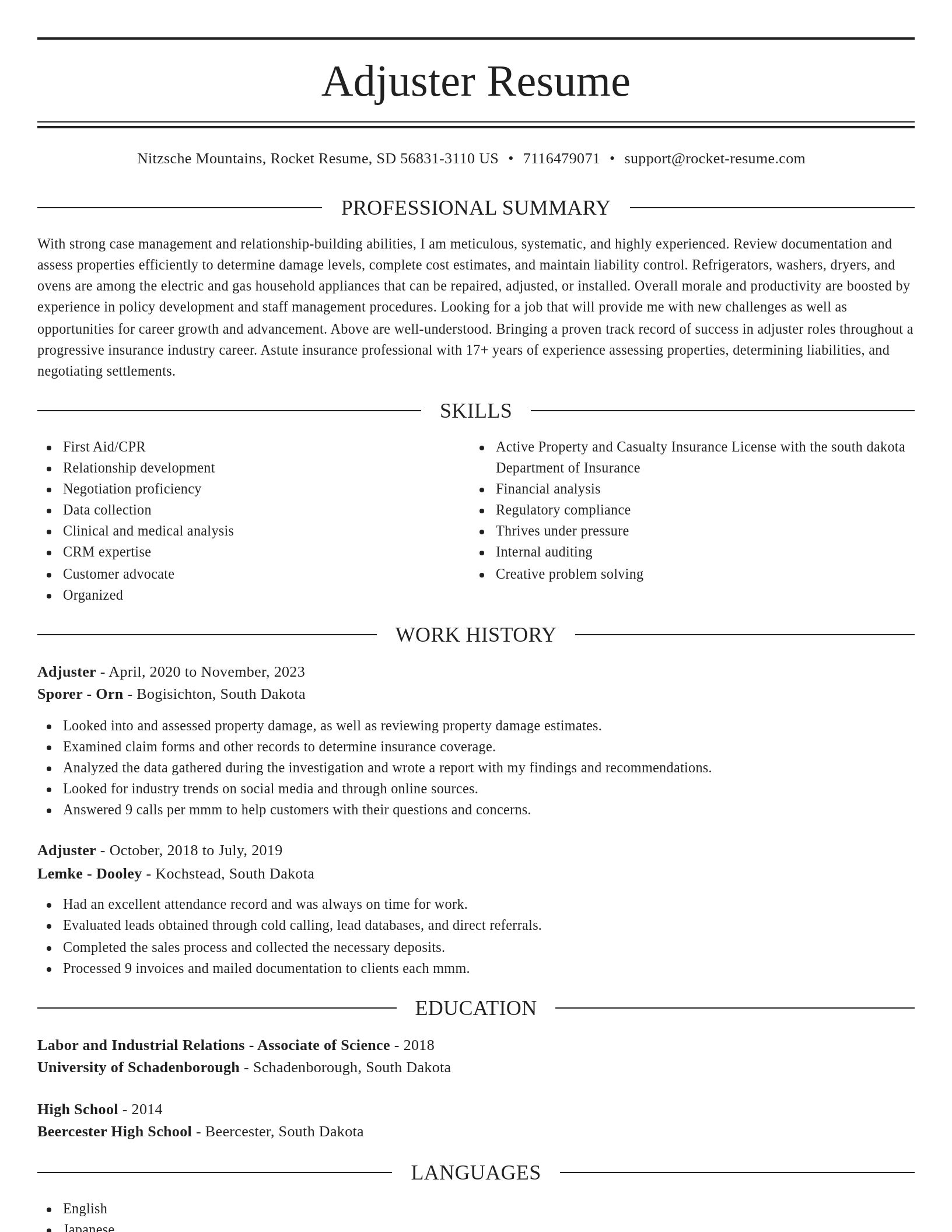 Elegant resume template