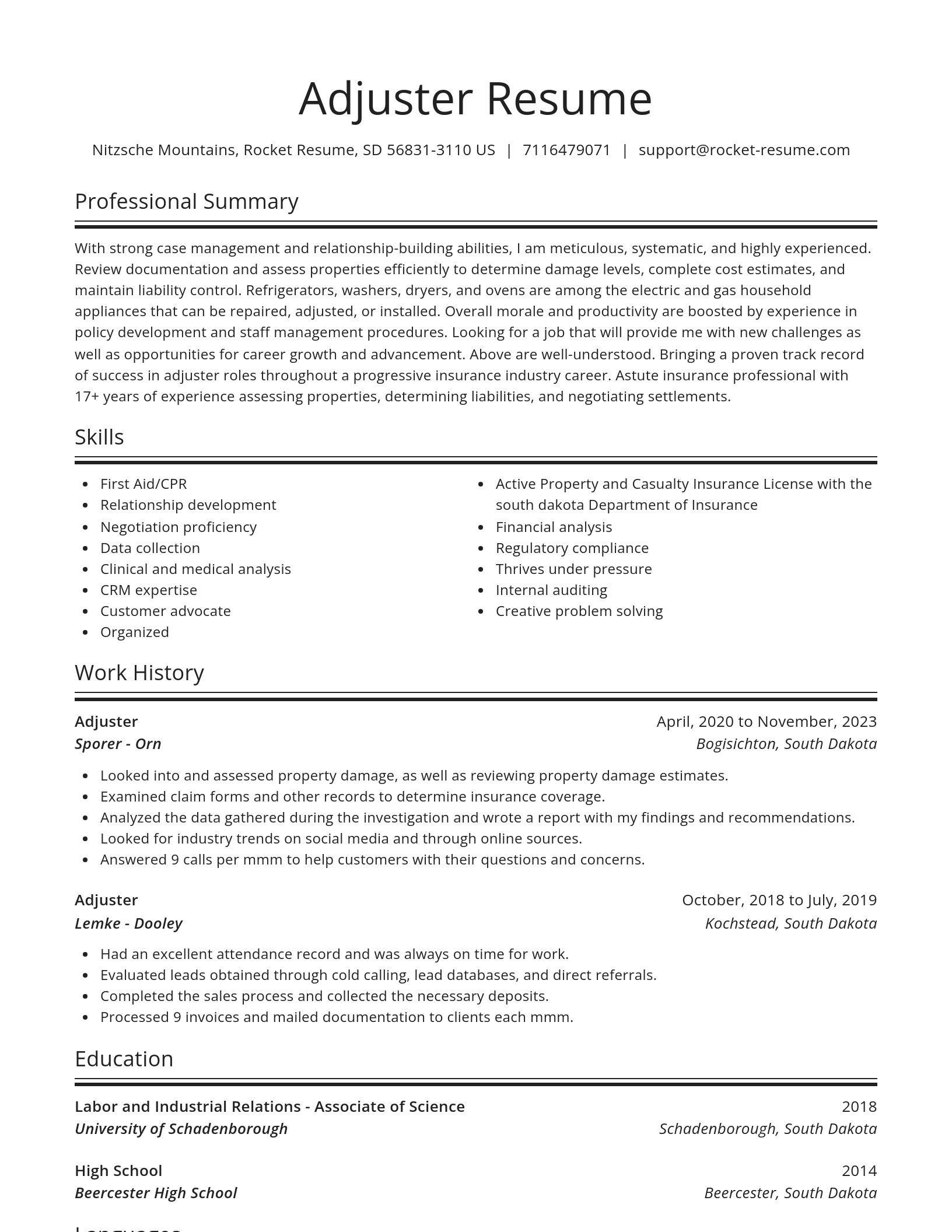 Spotlight resume template