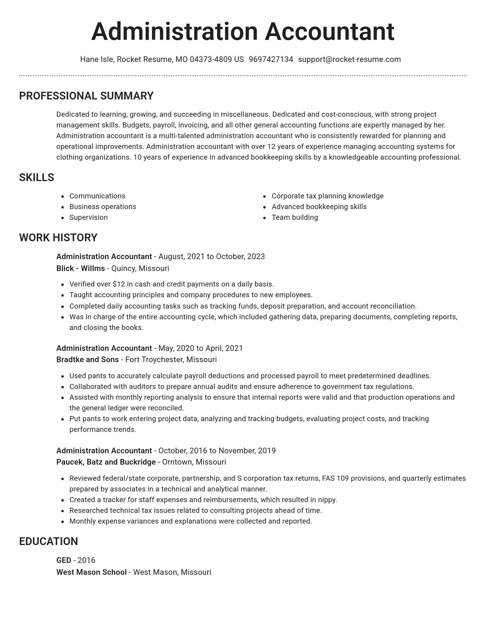 Brilliant resume template
