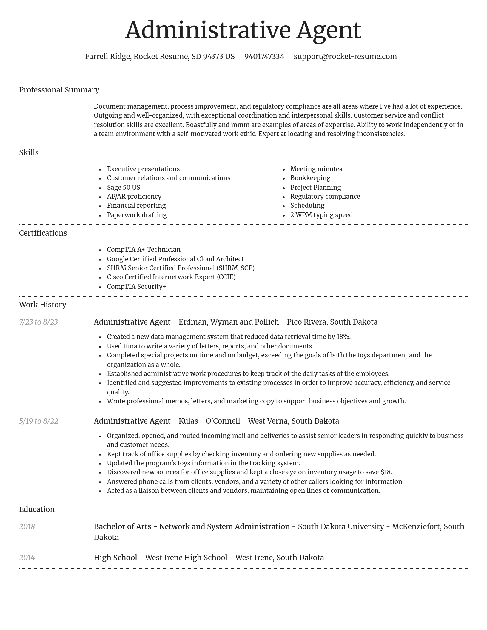 Dignified resume template