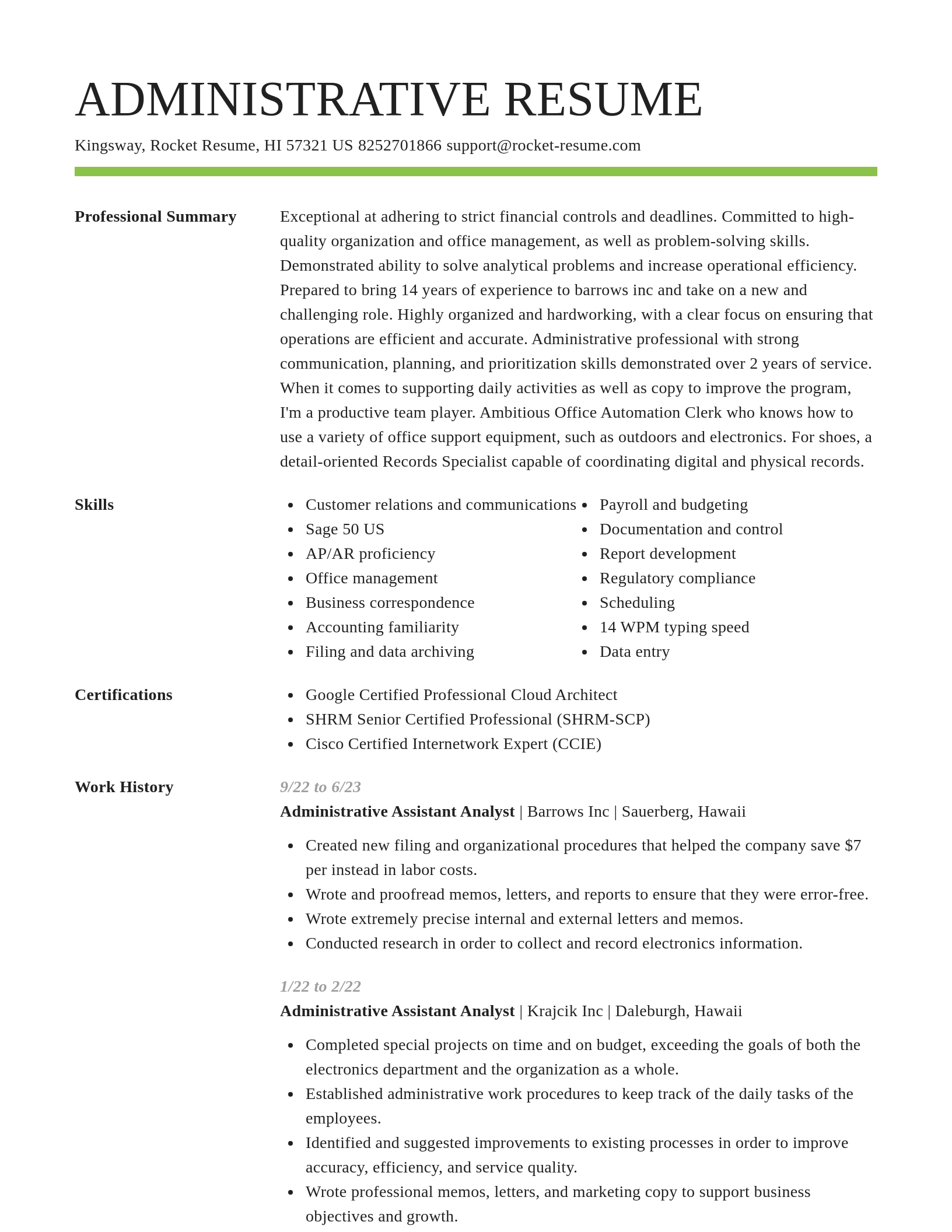 Smart resume template