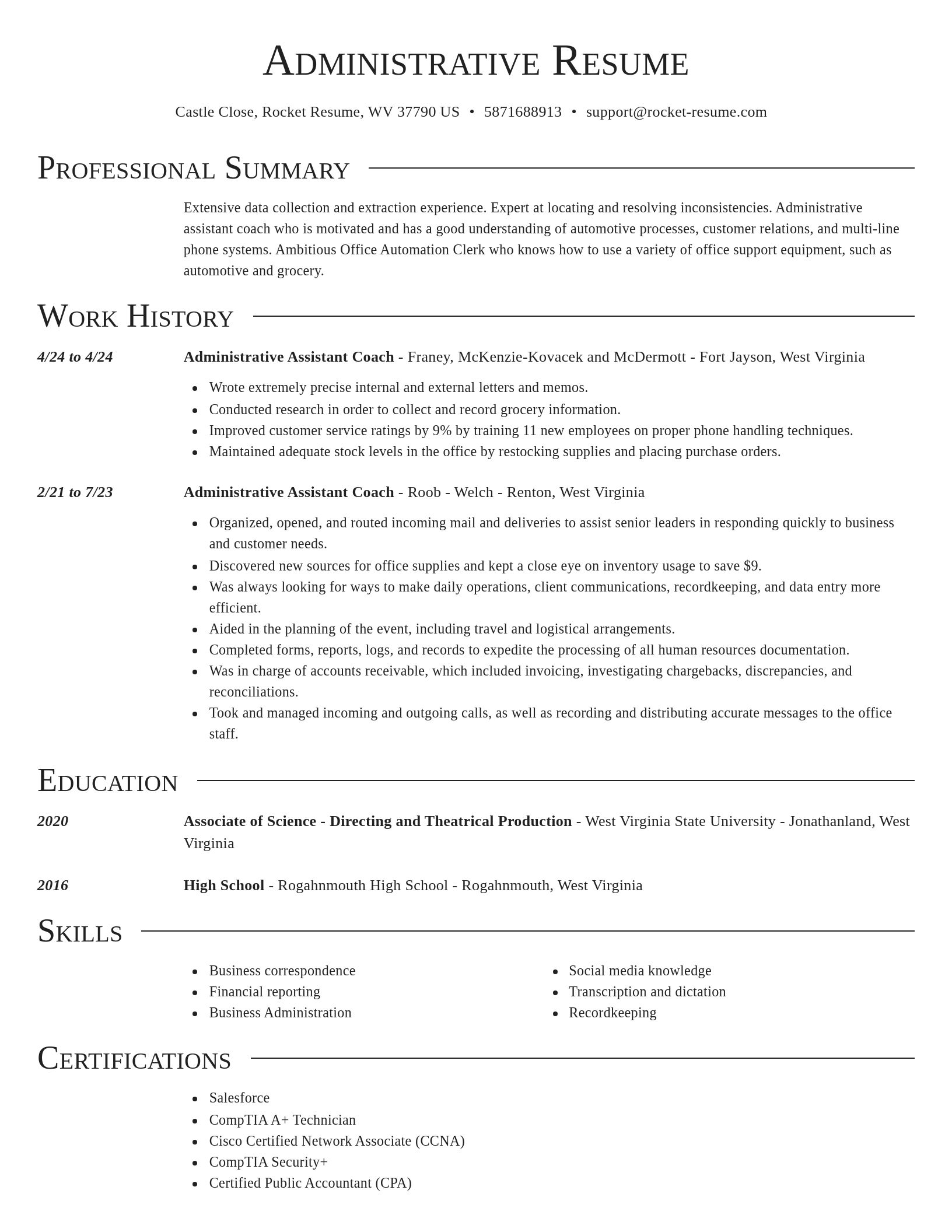 Director resume template