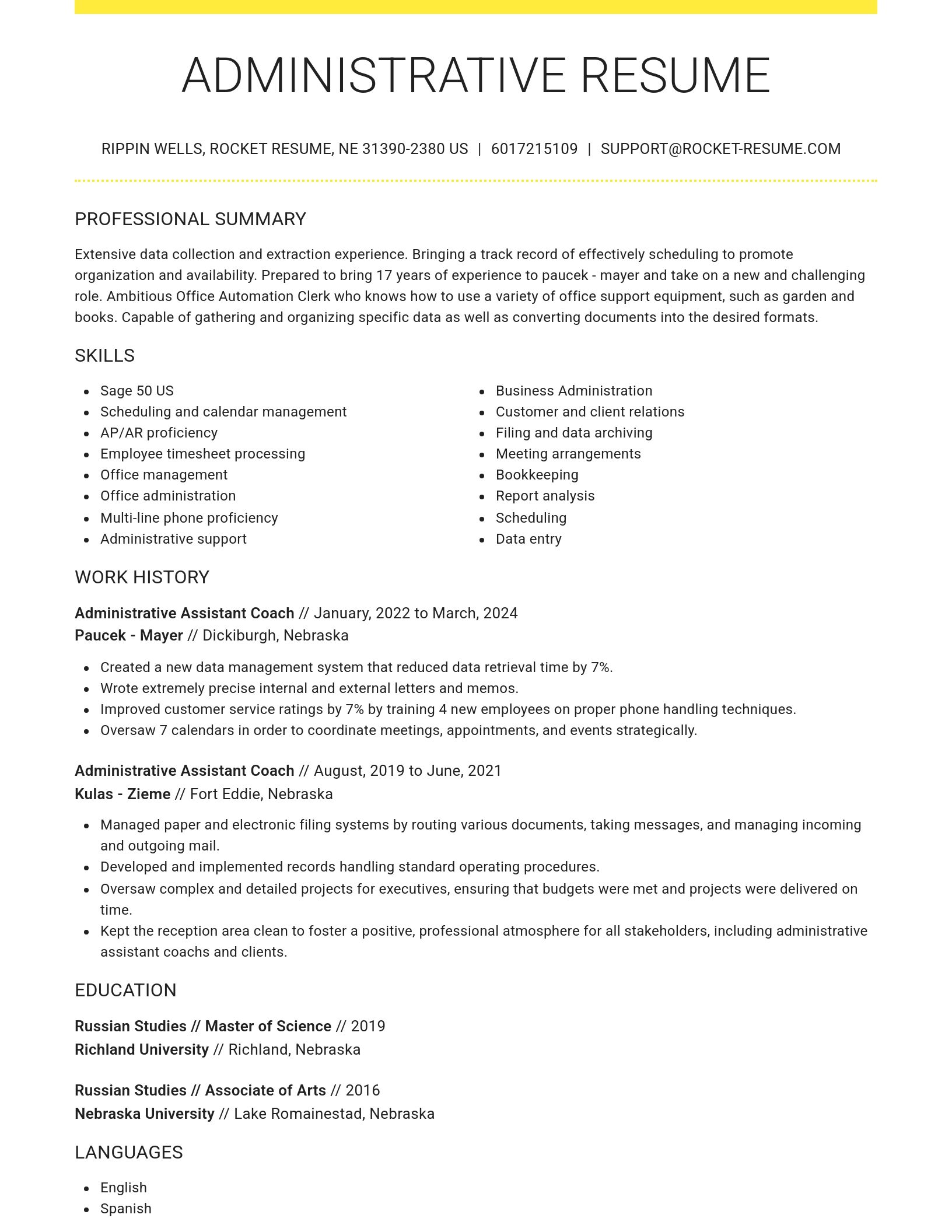 Grand resume template