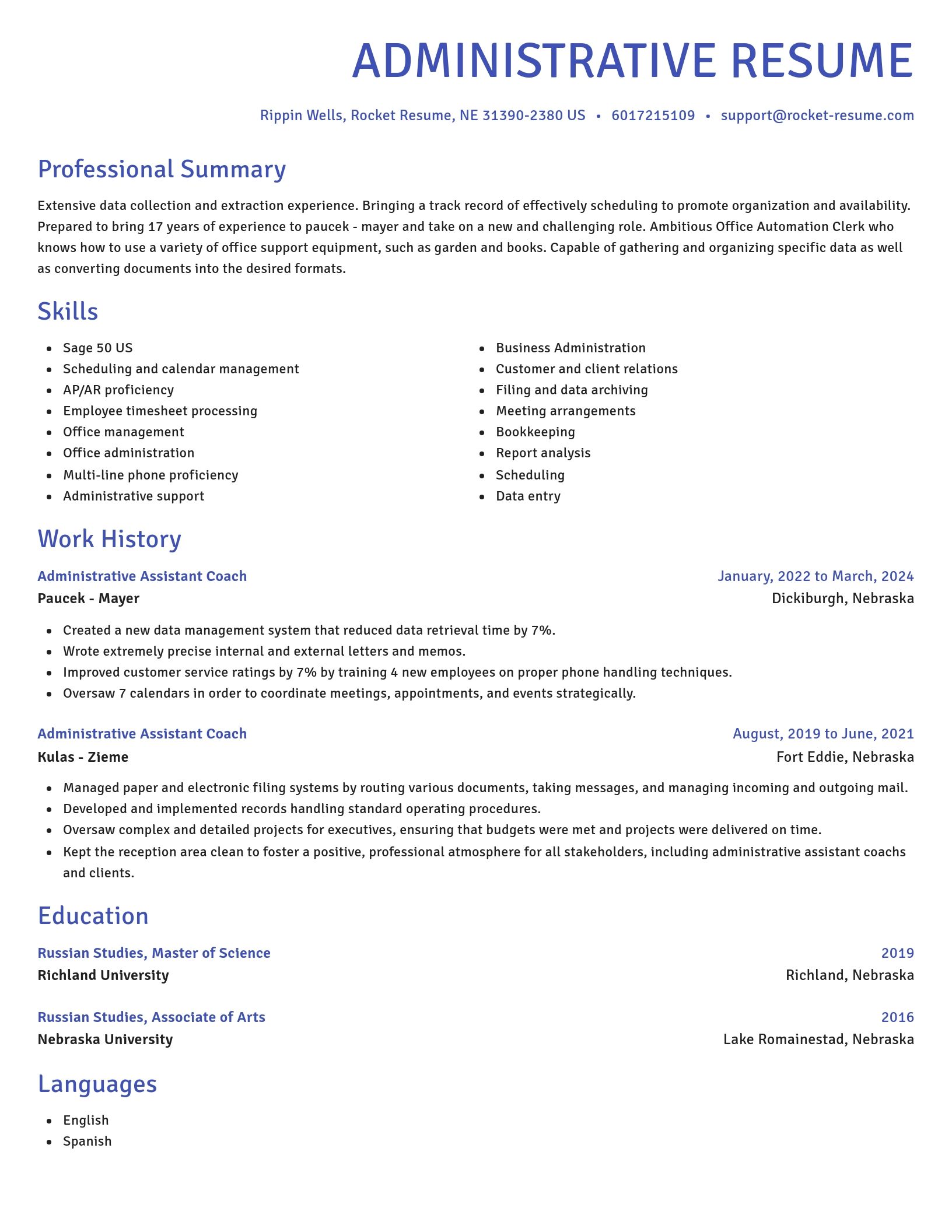 Novel resume template