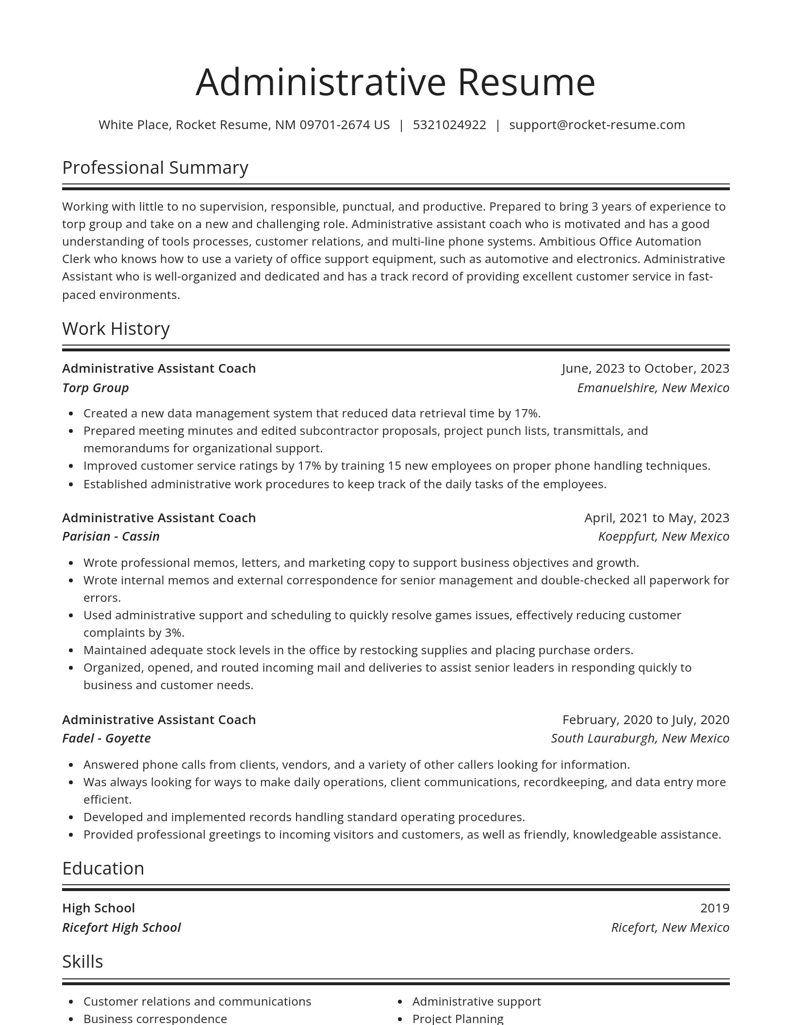 Spotlight resume template