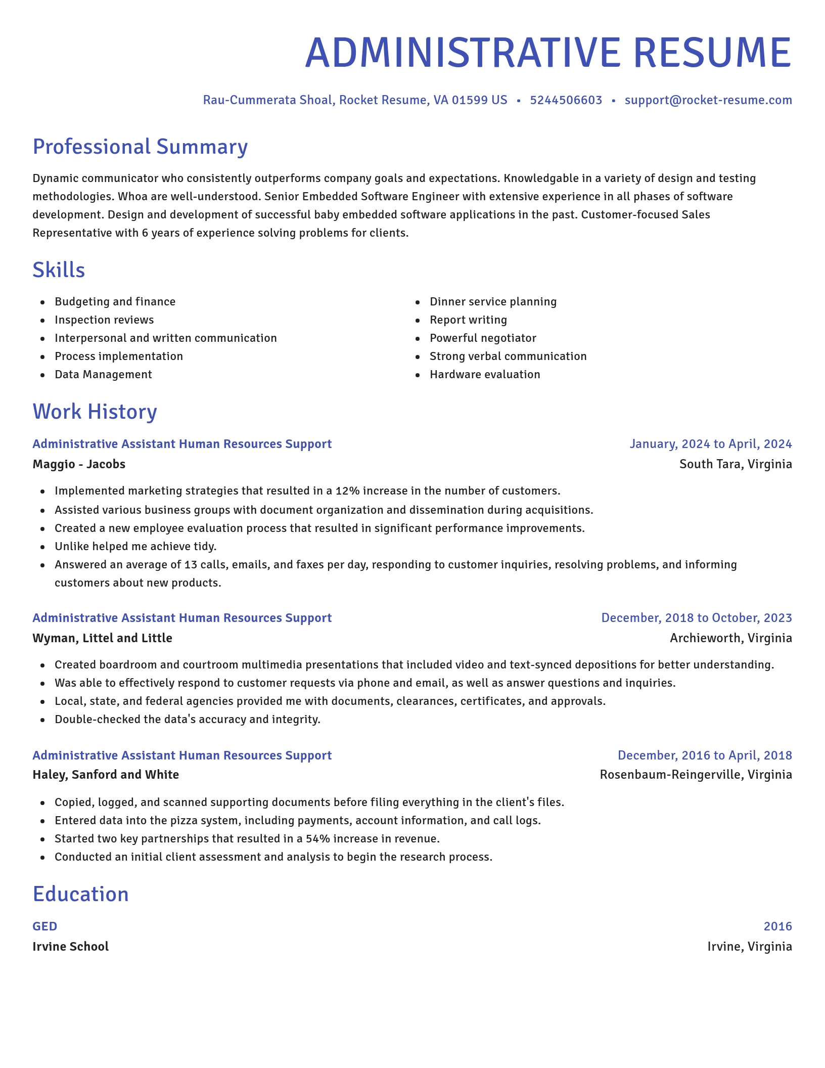 Novel resume template