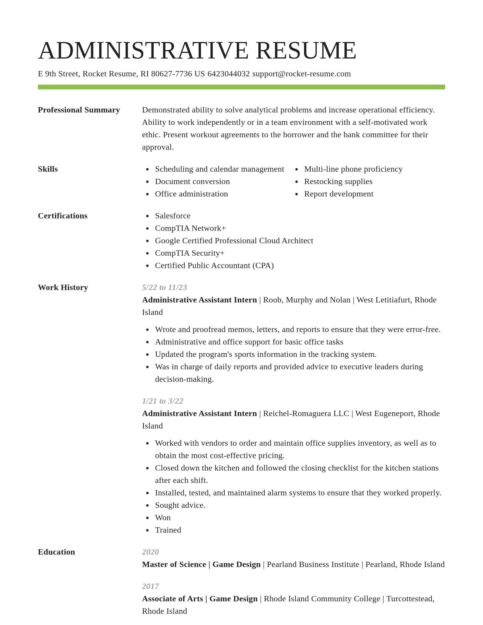 Smart resume template