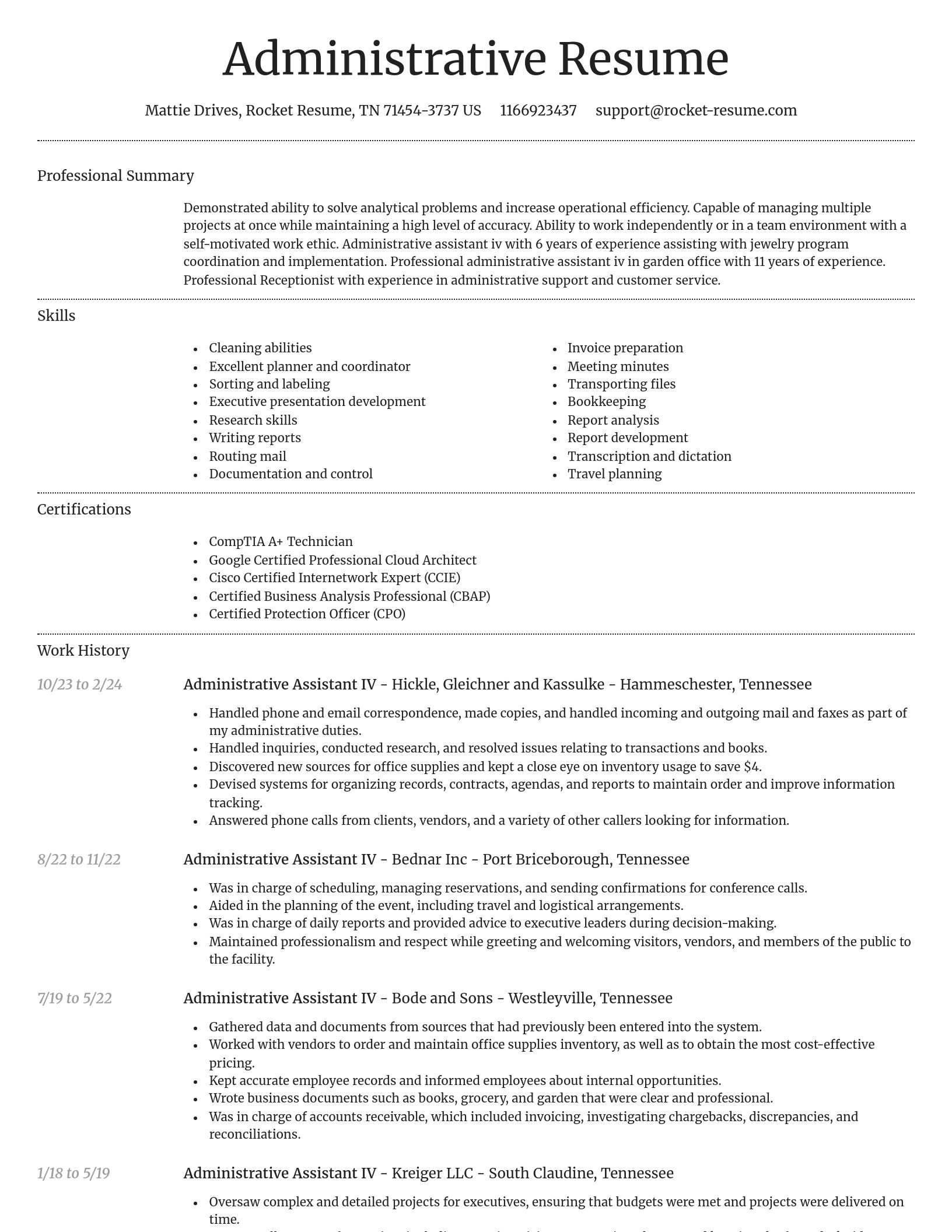 Dignified resume template