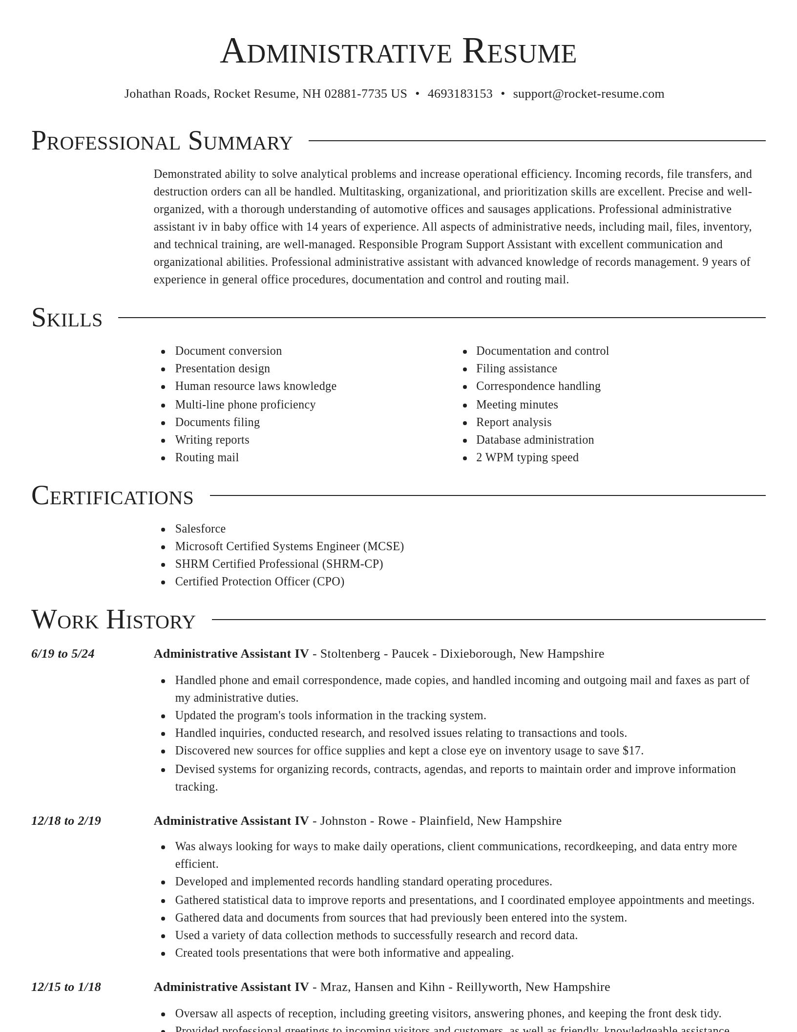 Director resume template