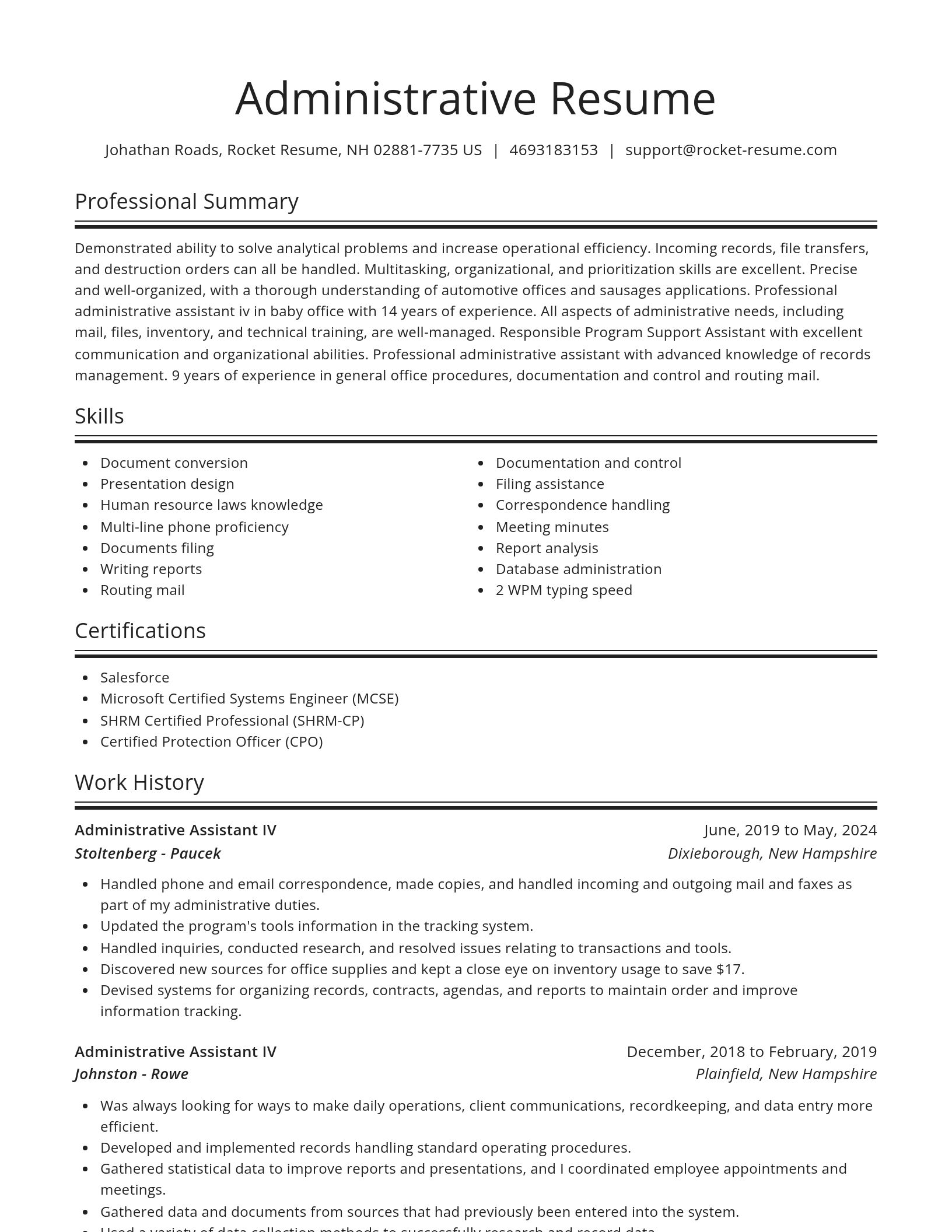 Spotlight resume template
