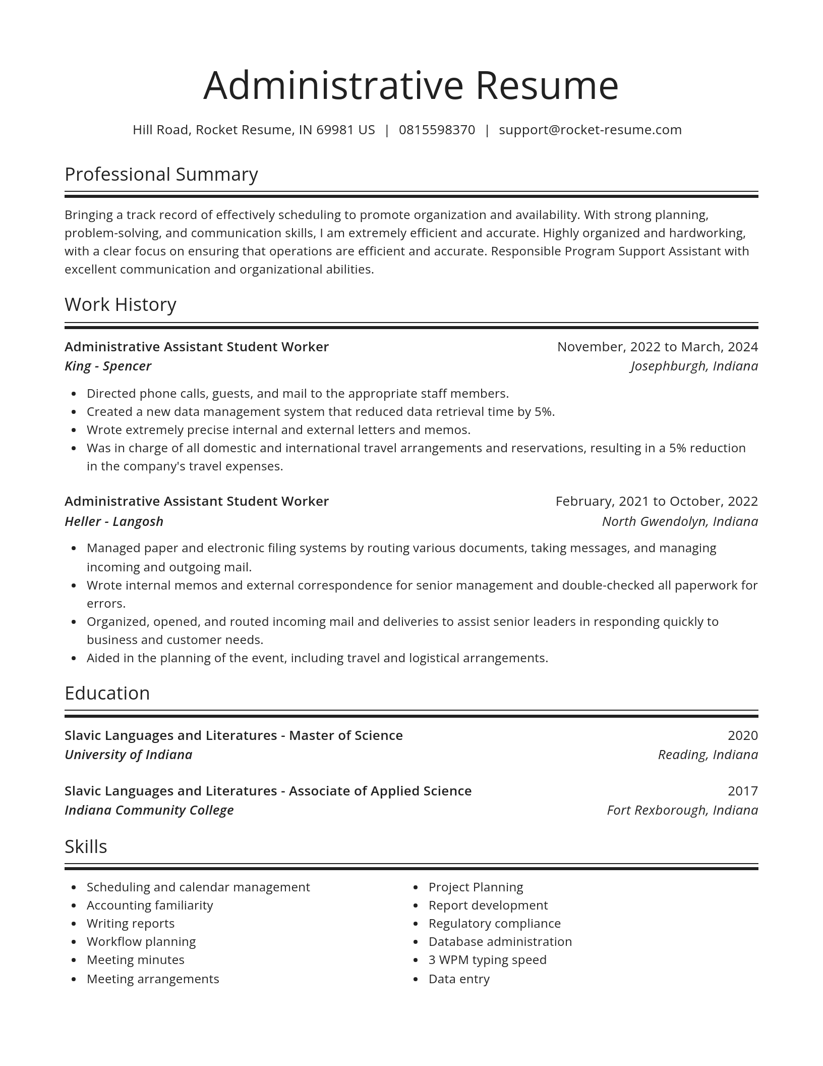 Spotlight resume template